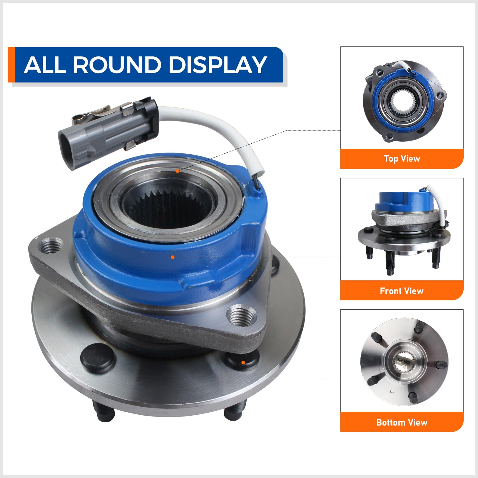 PAROD Pair 513121 Front Wheel Hub Bearing Assembly Compatible with Cadillac DTS Eldorado Seville, Chevy Impala Monte Carlo, Buic