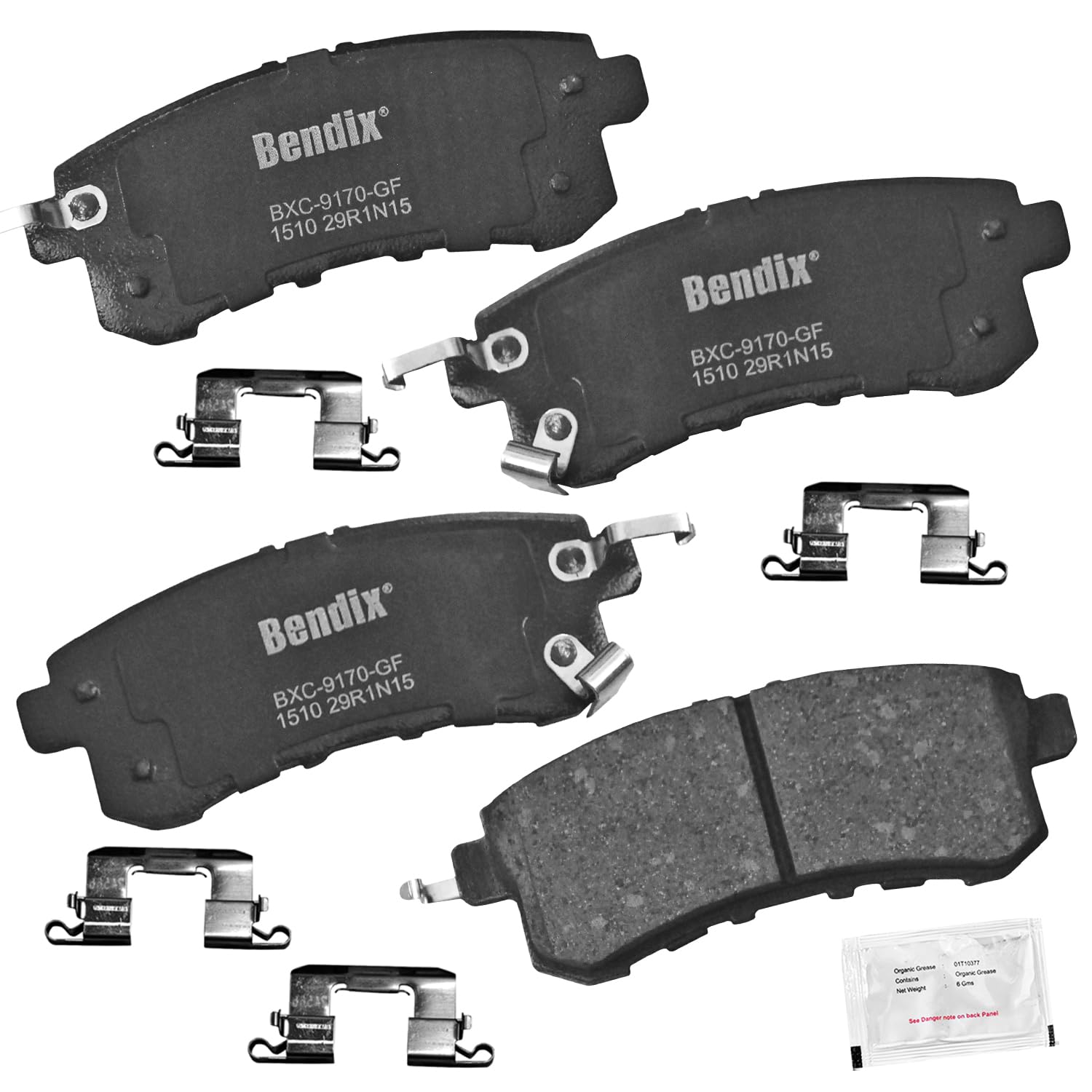 Bendix Priority1 Cfc1510 Ceramic Rear Brake Pads For Infiniti Qx56 2013-2011, Qx80 2024-2014, Nissan Armada 2023-2017