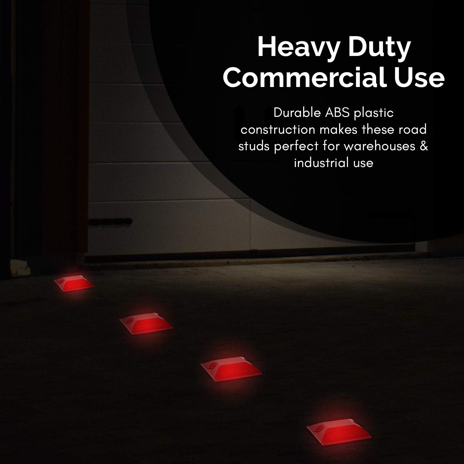 10 Pack Commercial Reflective Road Pavement Marker - Reflective Driveway Marker (Red)