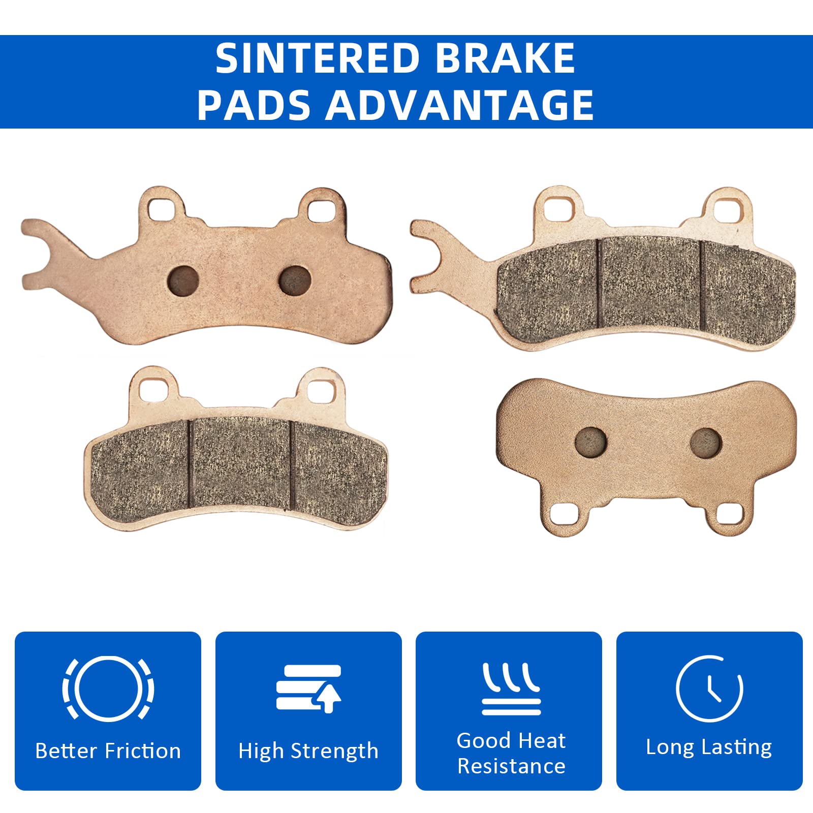 Front & Rear Brake Pads Sintered For Can Am Maverick X3 Sport/Trail 800/1000 2017-2021 Defender 6X6/Max/Pro