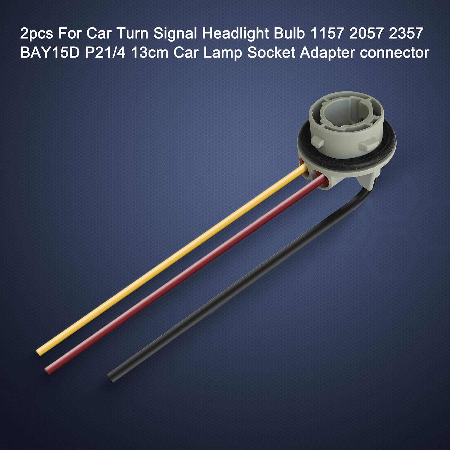 1157 BAY15D Turn Signal Brake Light Bulb Socket Wire Harness Connector(Pack of 2)