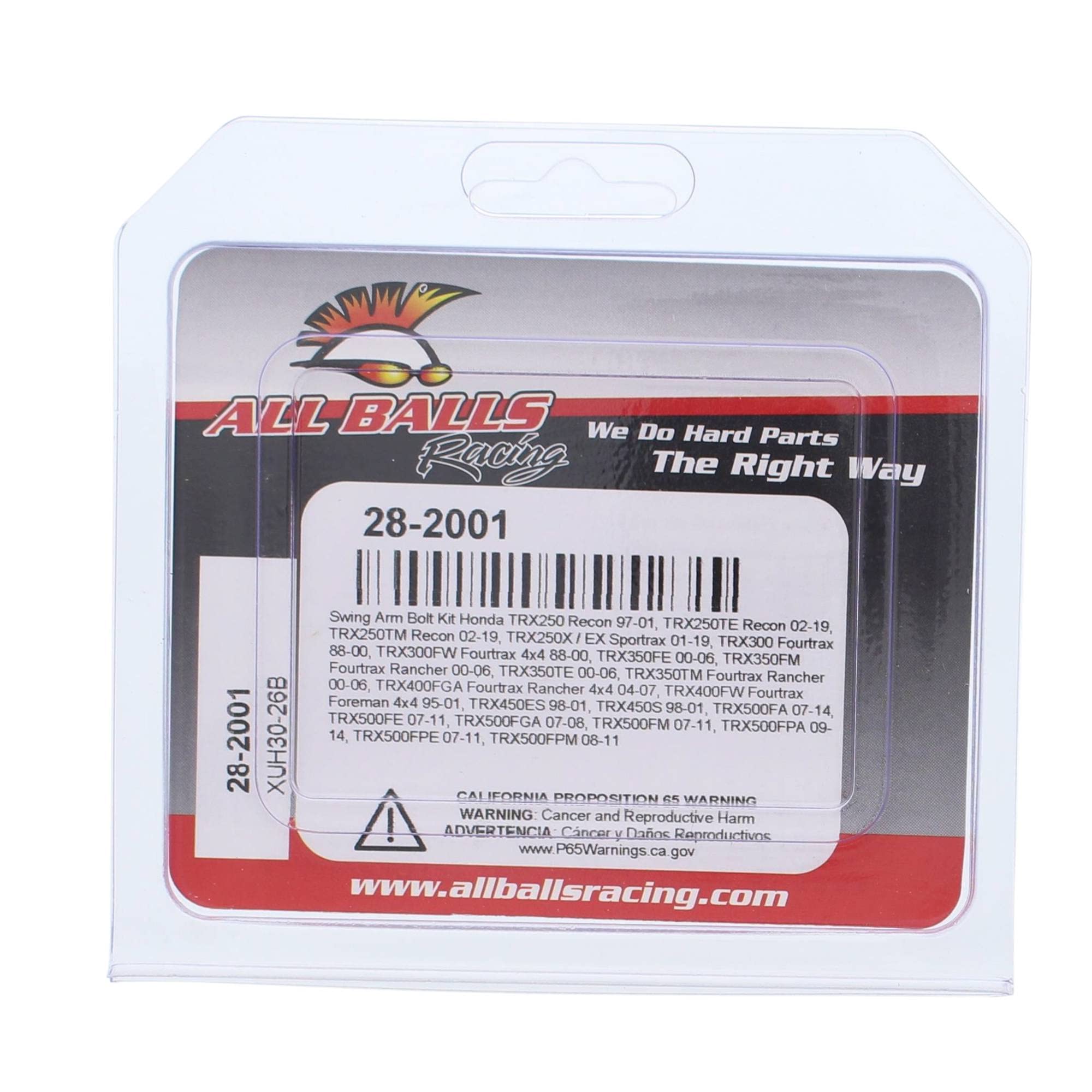 All Balls Racing Swing Arm Bolt Kit 28-2001 Compatible With/Replacement For Honda Trx250 Recon 1997-2001, Trx250Te Recon 2002-20