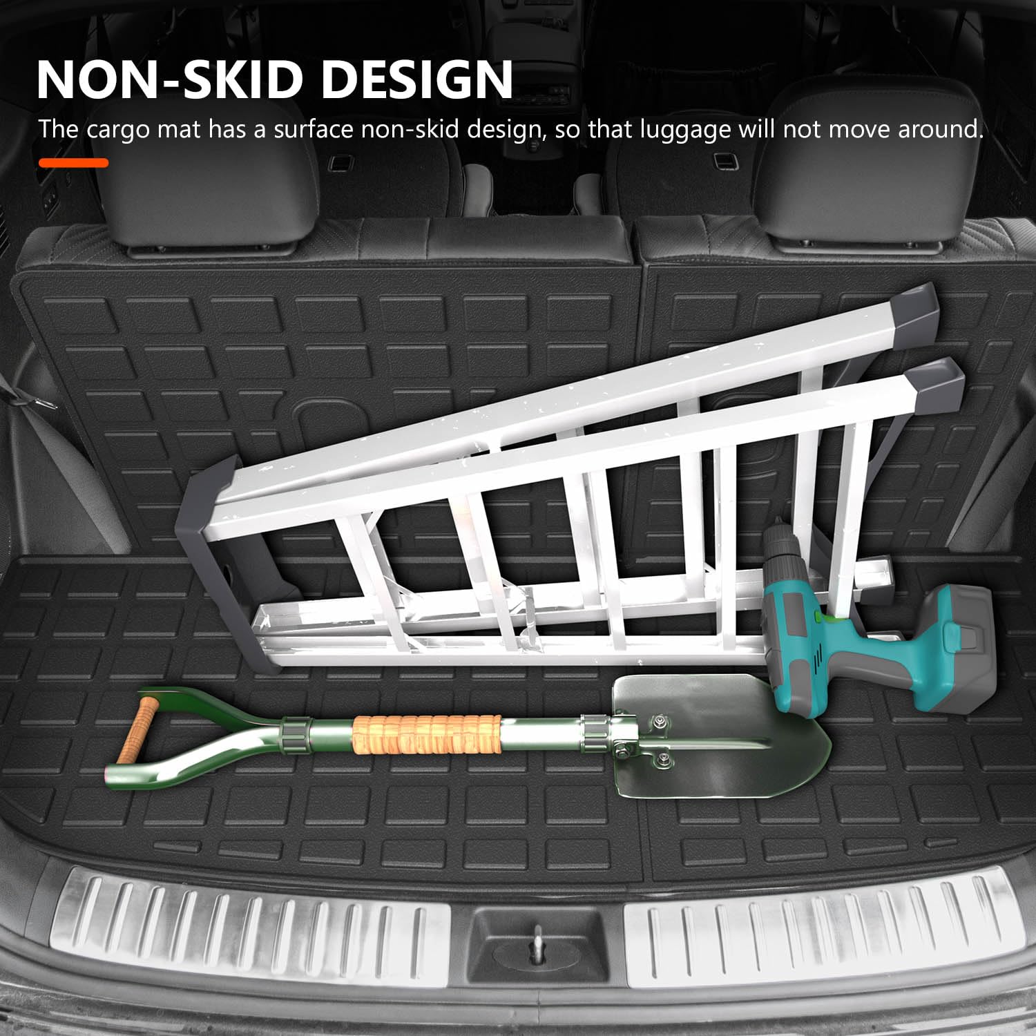 Powoq 7&8 Floor Mat Compatible With Hyundai Palisade Cargo Mat Liners Replacement For 20-25 Hyundai Palisade Accessories(Trunk&B