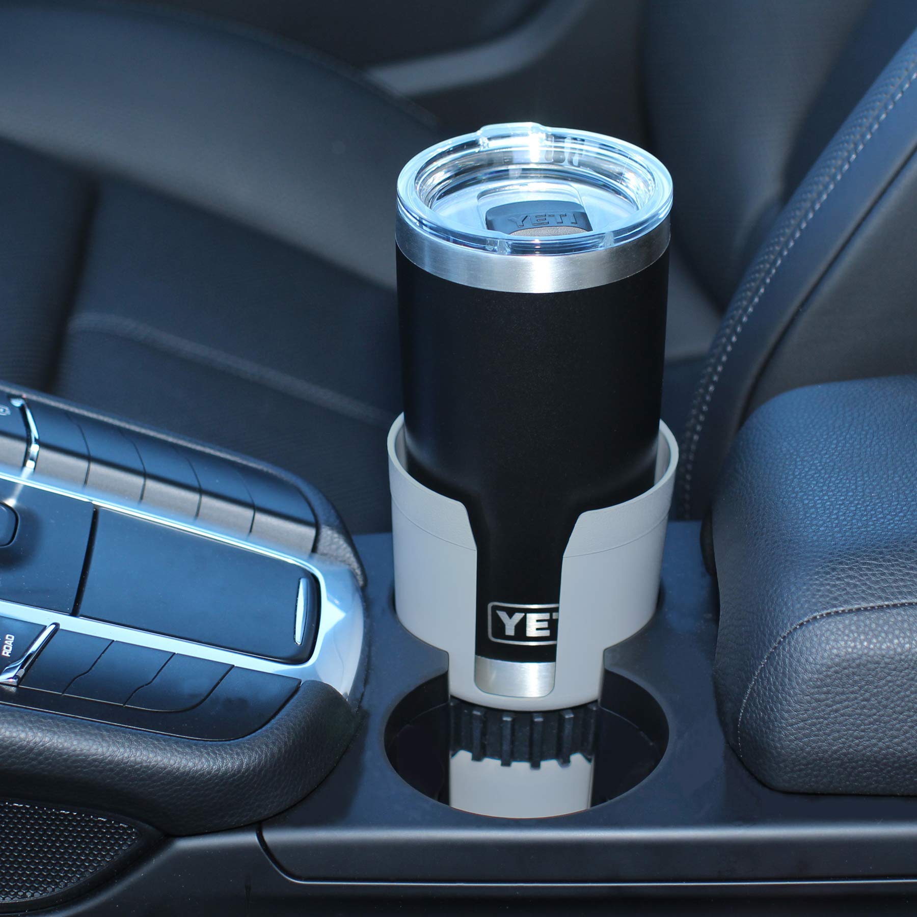 Gadjit CUP KEEPER 2.0 (2 PK) Cup Holder Adapter w/Adjustable Base for Hydro Flasks 18 21 24 oz, Yeti Tumbler 20 & 30 oz, Coffee & Travel Mugs 28 oz, Fits up to 3.25' diameters (Gray)