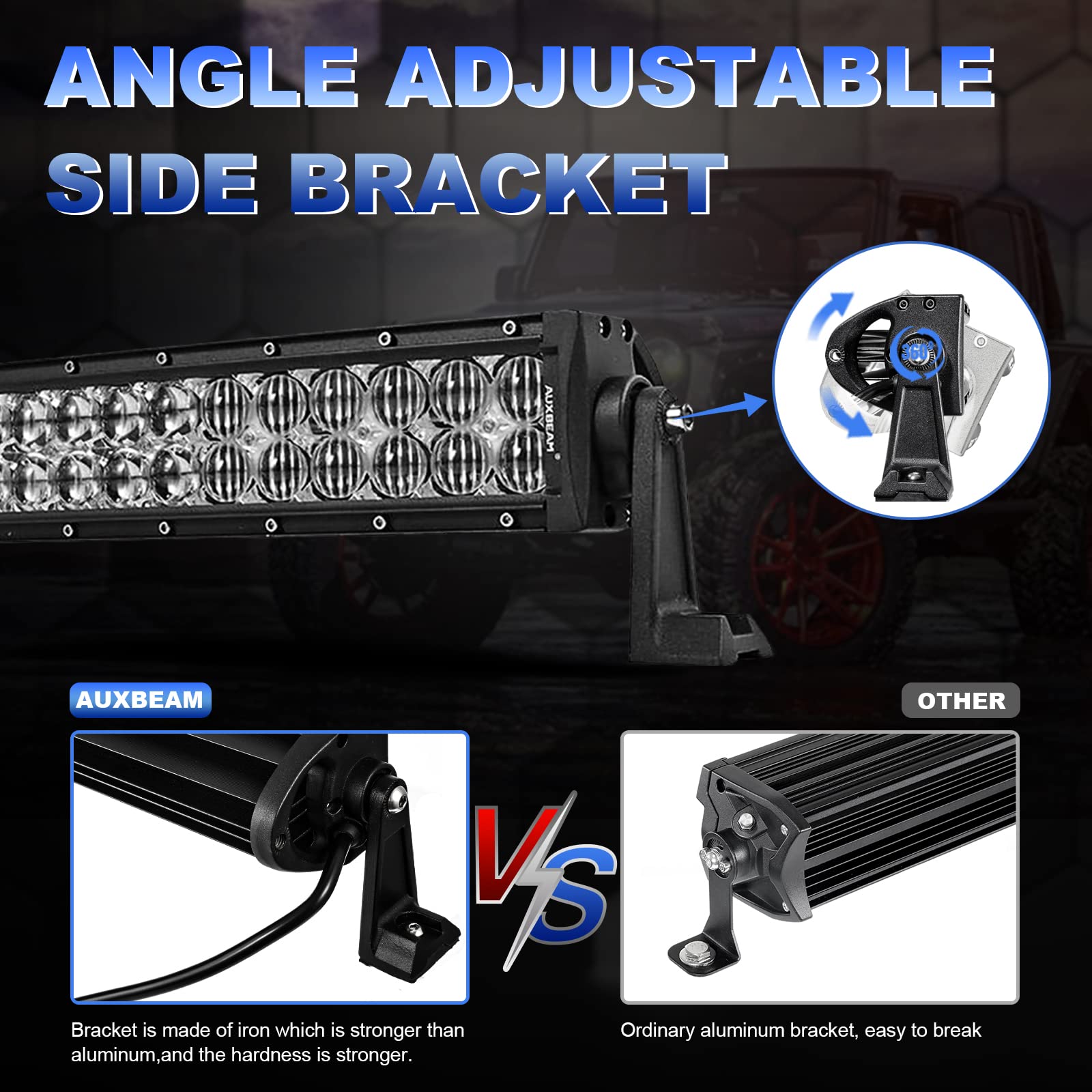 Auxbeam 42 Inch Led Light Bar, 240W Offroad Driving Curved Lights With 5D Reflectors, 24000Lm Spot Flood Combo Beam Off Road Fog Light With Dt Wiring Harness Kit For Jeep Pickup Trucks Suv Atv Utv