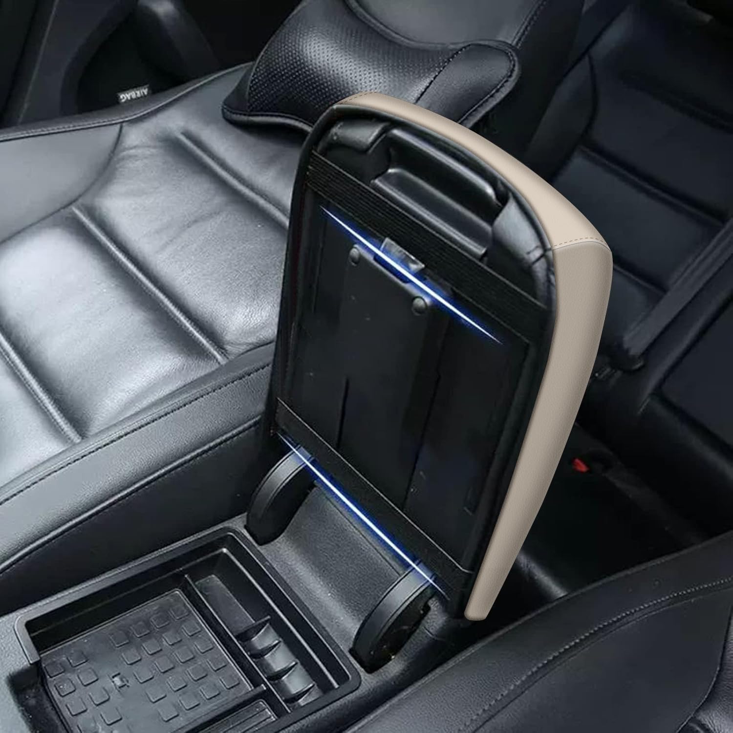 Aomsazto Armrest Console Covers For 2007-2011 Toyota Camry Beige