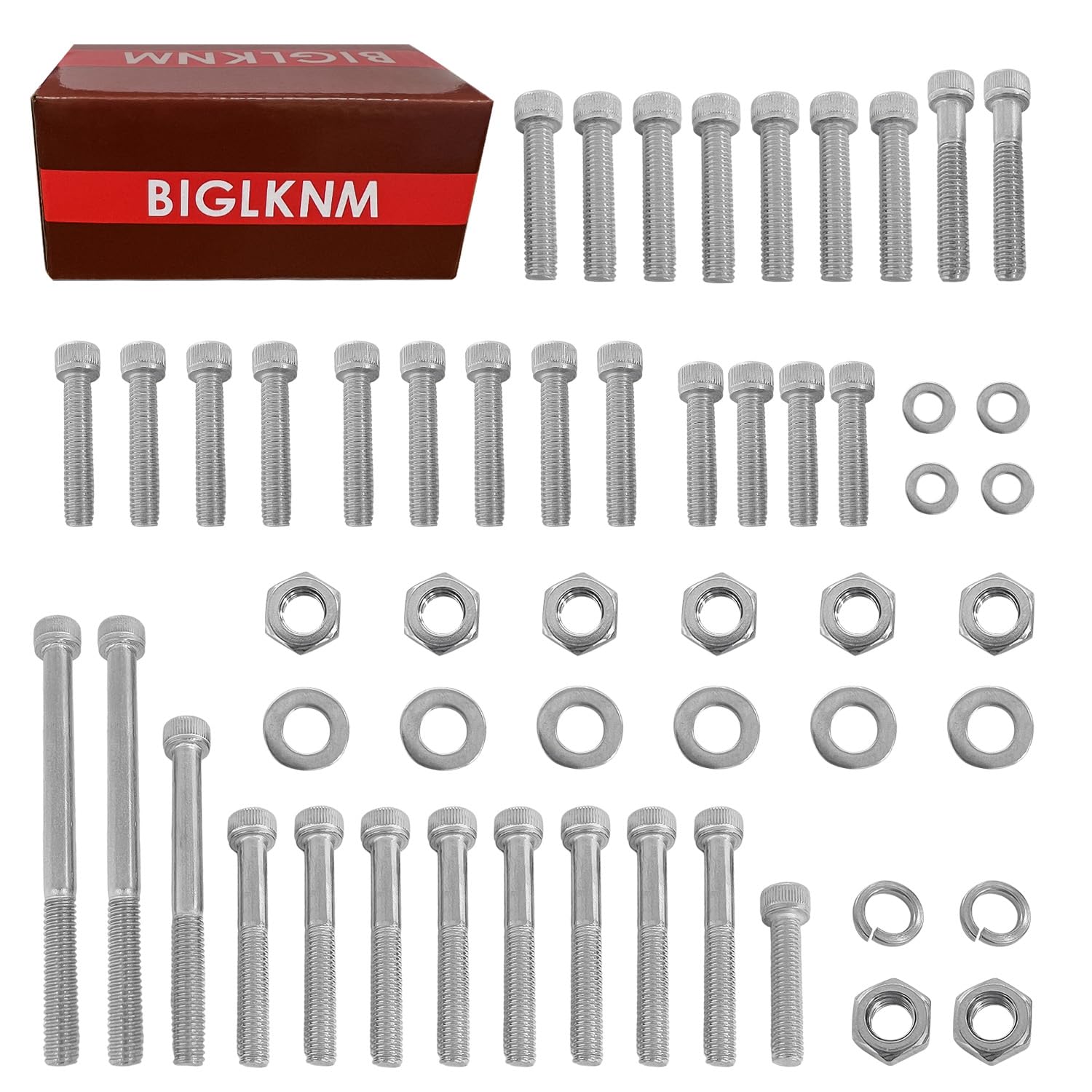 BIGLKNM Polished Bolt Screw Kit Compatible for Yamaha 1988-2006 Blaster 200 YFS200, 54pcs (7Pack) Motorcycle 304 Stainless Steel