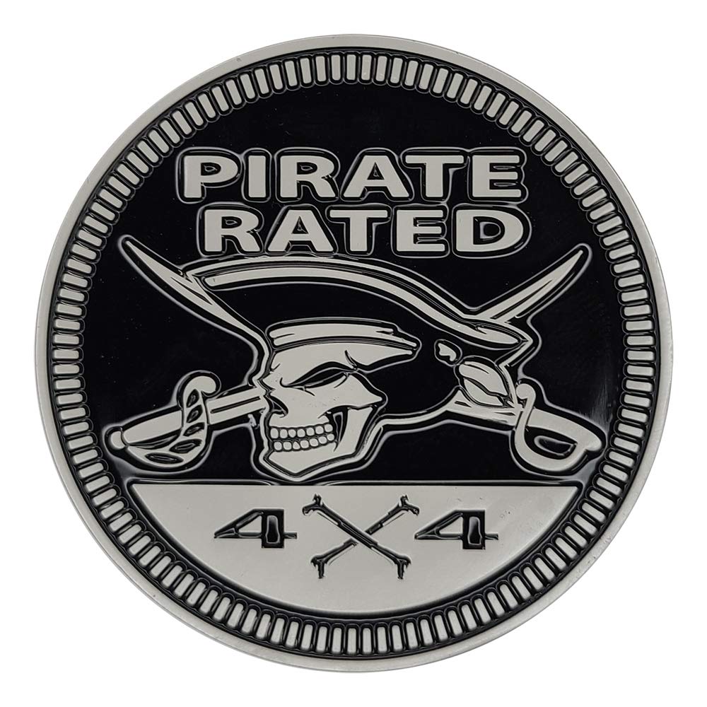 Badge Glow Pirate Rated 4X4 Metal Automotive Badge Specifically Designed For The Jeep Wrangler Or Cherokee ~ Stick It Anywhere!
