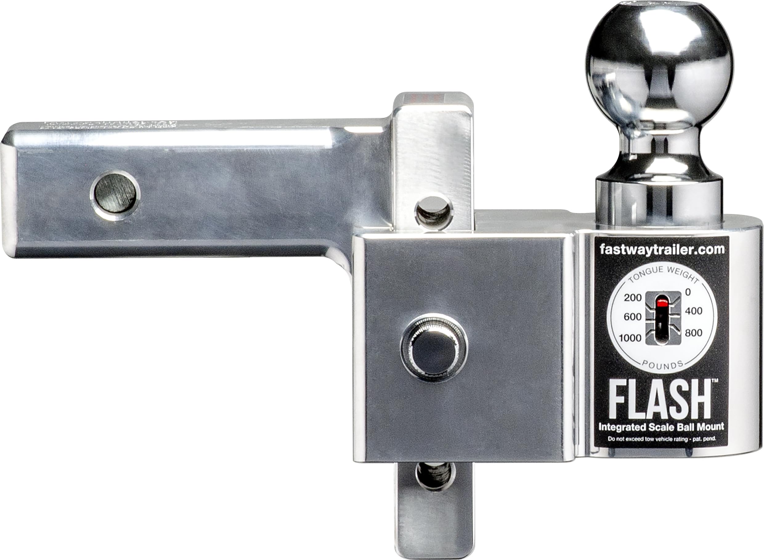 Fastway Flash Scale Ball Mount 48-00-8400 With 4 Inch Drop, 2 Inch Shank, And Chrome Plated Balls (4 Drop)