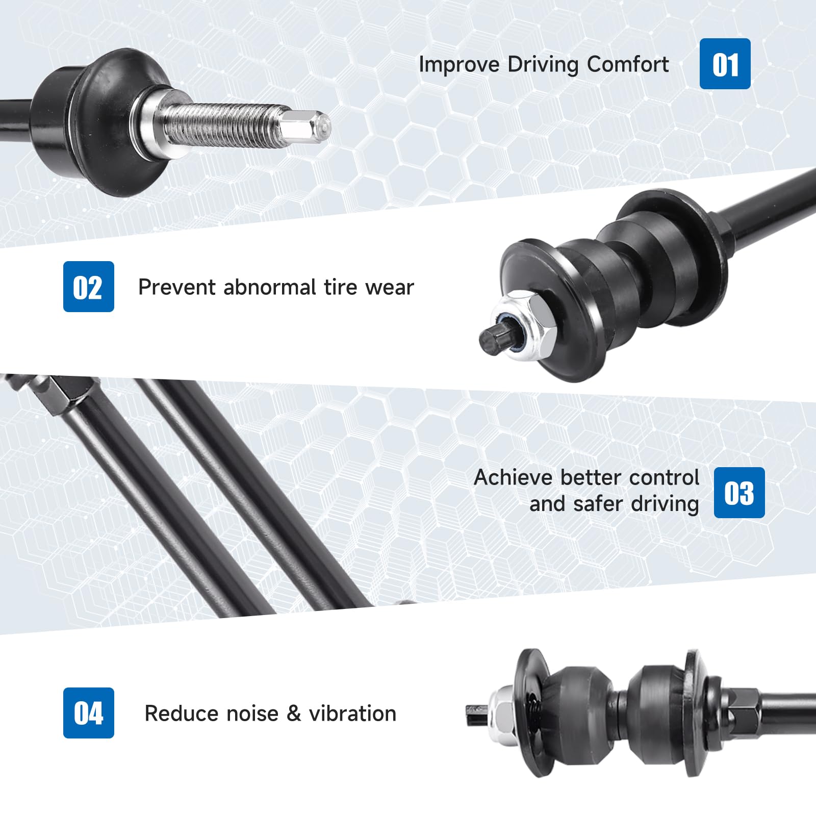 K80894 Front Sway Bar Link Kit Compatible With 2006-2012 Ram 1500 4Wd 2012-2018 Ram 1500 2019-2021 Ram 1500 Classic Front Stabilizer Bar End Links Suspension Kit