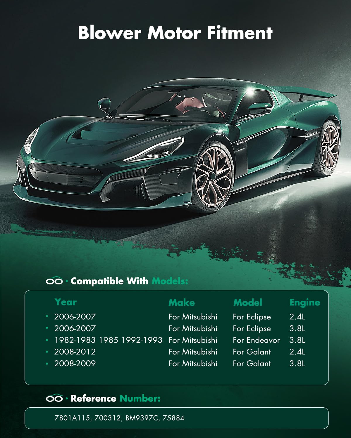 Scitoo 700312 Hvac Blower Motor With Fan Cage Fit For 2006-2007 For Mitsubishi Eclipse, 2008-2011 For Mitsubishi Endeavor, 2008-