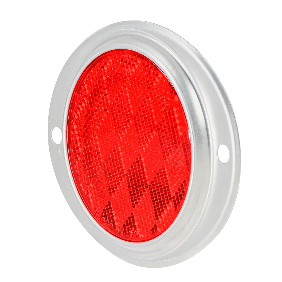 Gg Grand General 80816 Red 3 Round Reflector With Aluminum Base For Trucks, Towing, Trailers, Rvs And Buses, 1 Pack