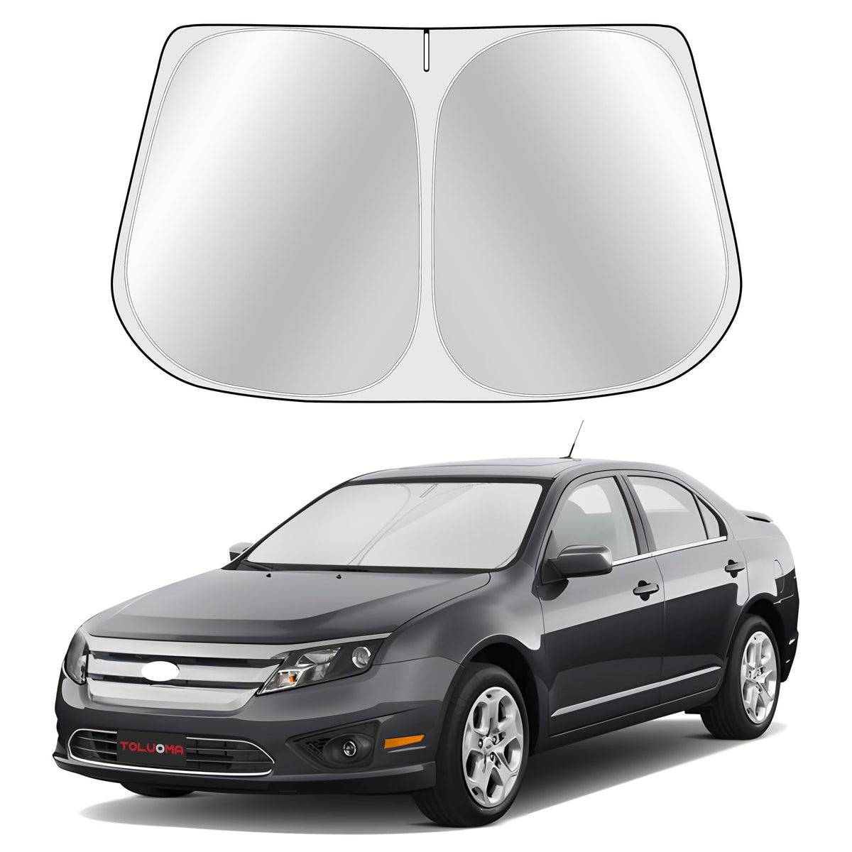Toluoma Custom Fit Windshield Sun Shade For Ford Fusion 2006-2012 - Full Coverag WBCARB0DRJM7J4N