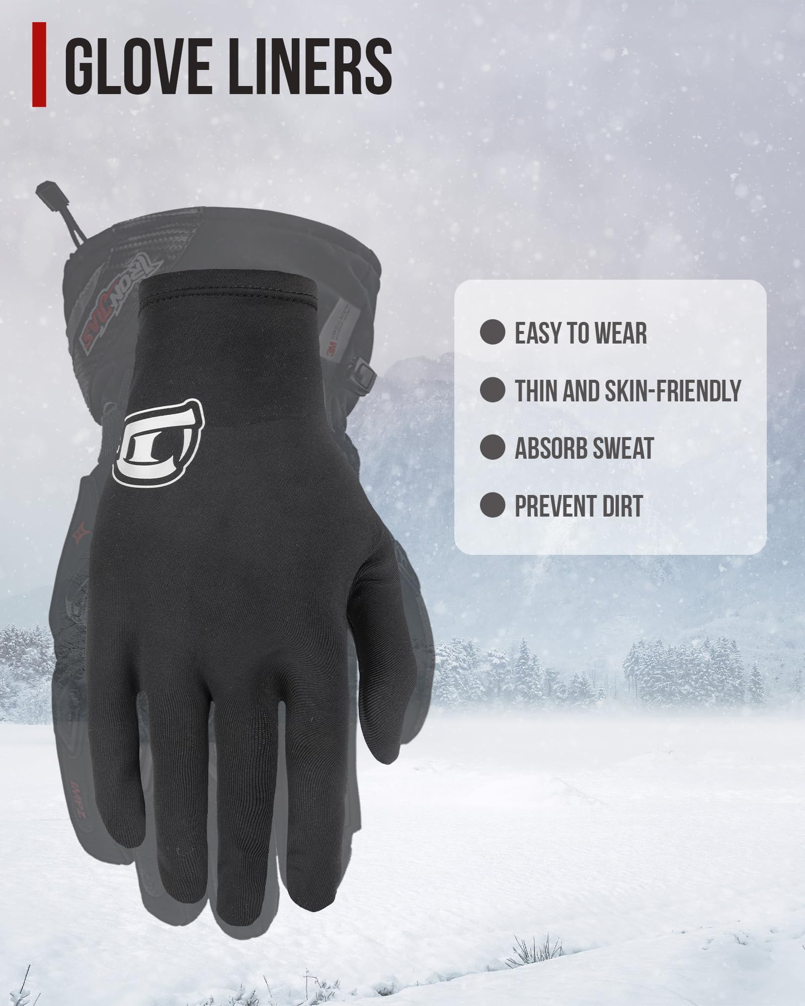 Borleni Glove Liners - Lightweight Riding Gloves Liners For Motorcycle,Cycling Hiking,Sporting,Driving,Running,Skiing For Men Women