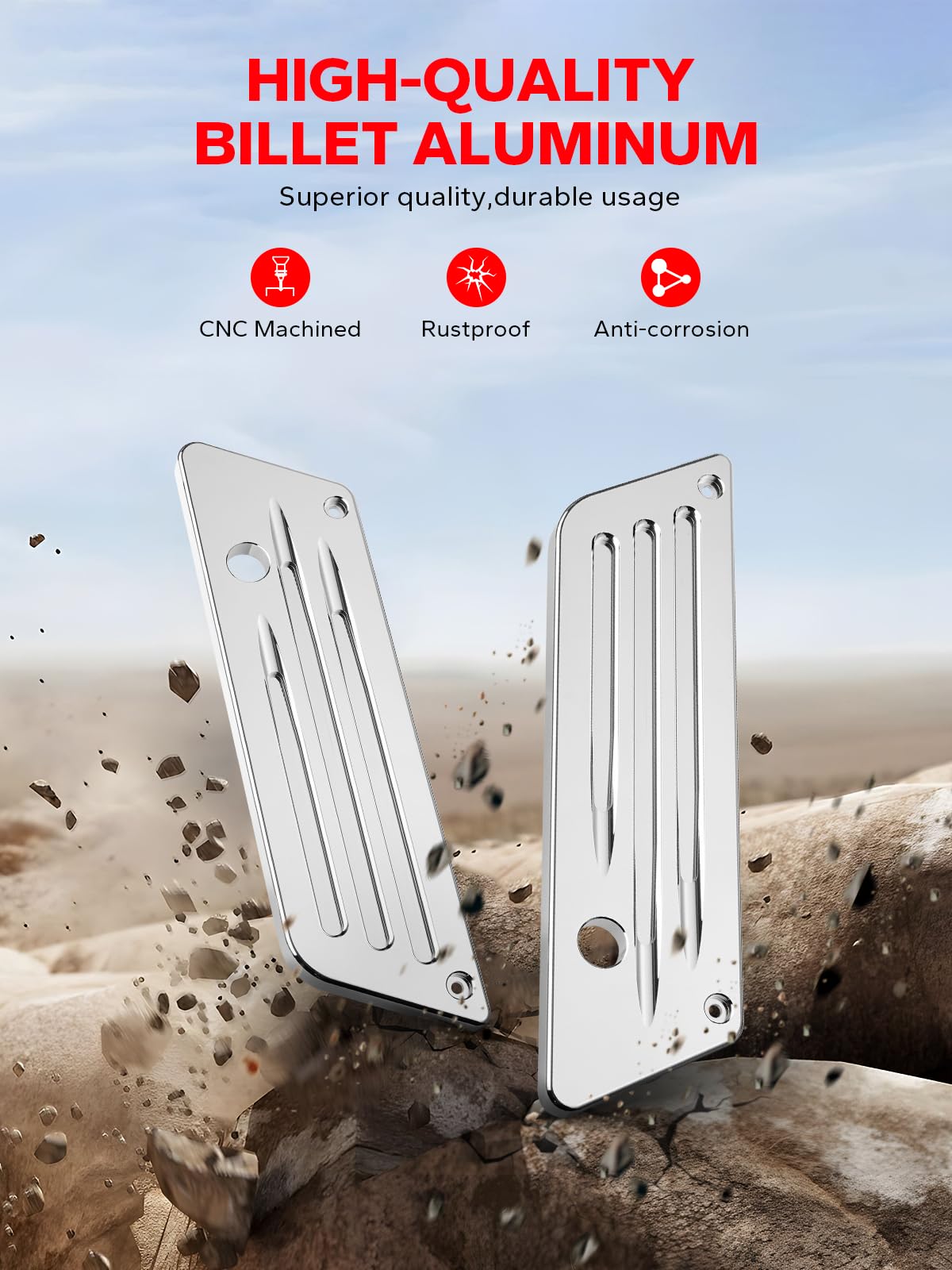 Amazicha Saddlebag Saddle Bag Latch Covers Chrome Compatible For Harley Davidson Touring Street Glide, Electra Glide, Road Glide