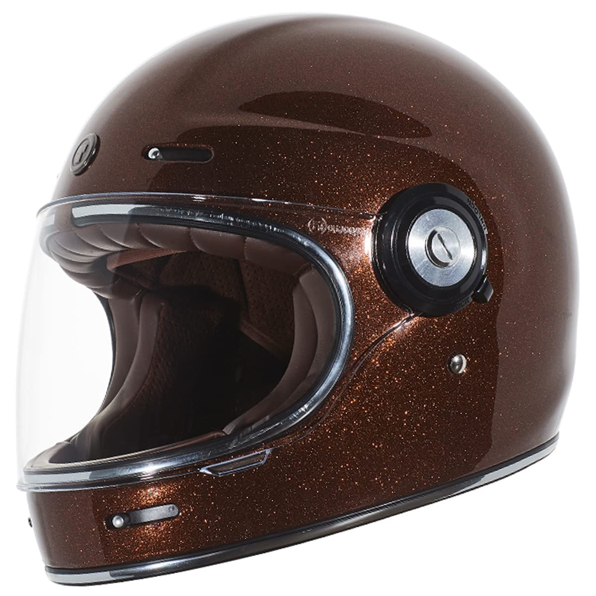 Torc T1 Unisex-Adult Retro Full-Face-Helmet-Style Motorcycle (Rootbeer Mega Flake, X-Large)
