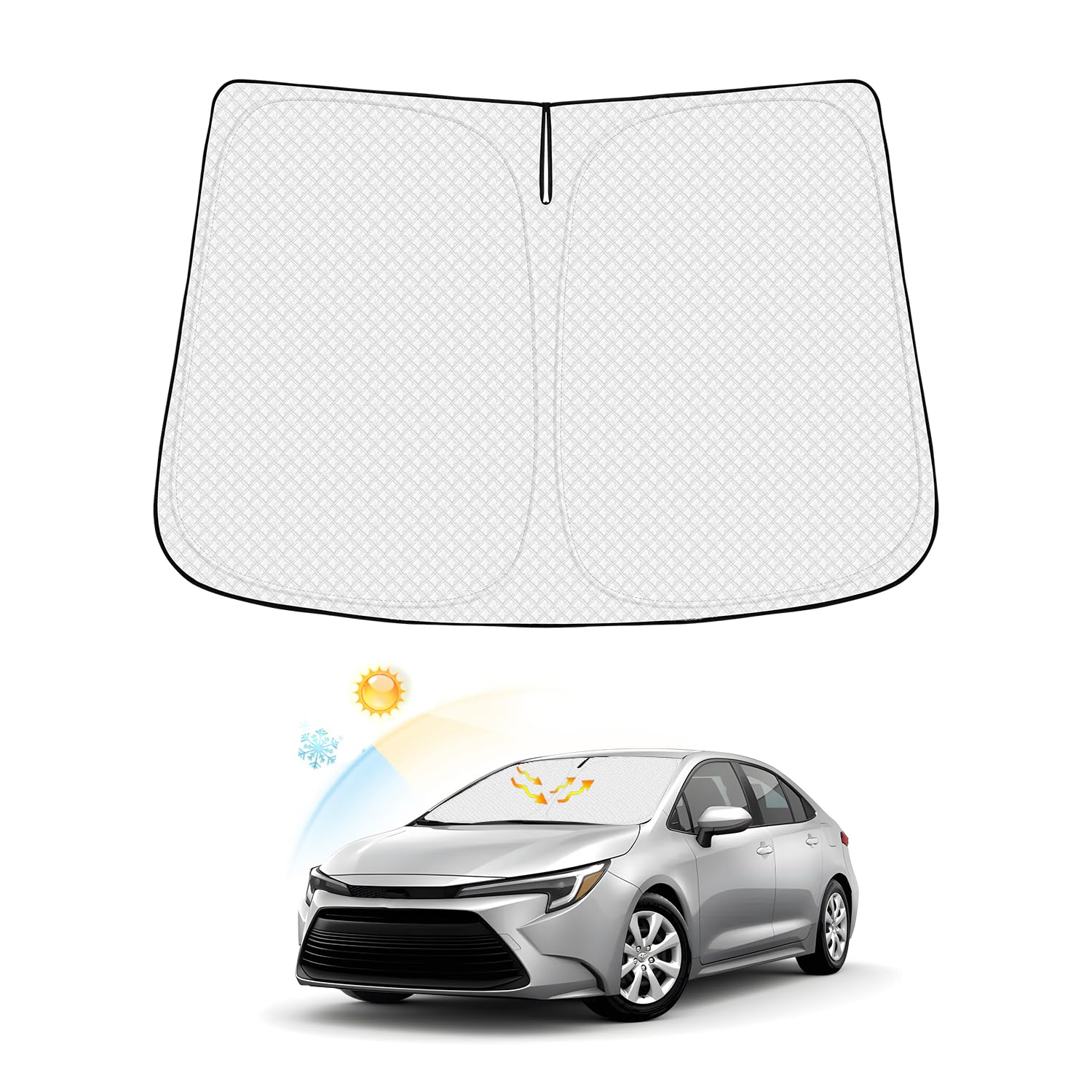 Canvcle Windshield Sun Shade For Toyota Corolla 2019-2025 (Not For Corolla Cross) Accessories Thicken 6-Layer Front Window Sunsh