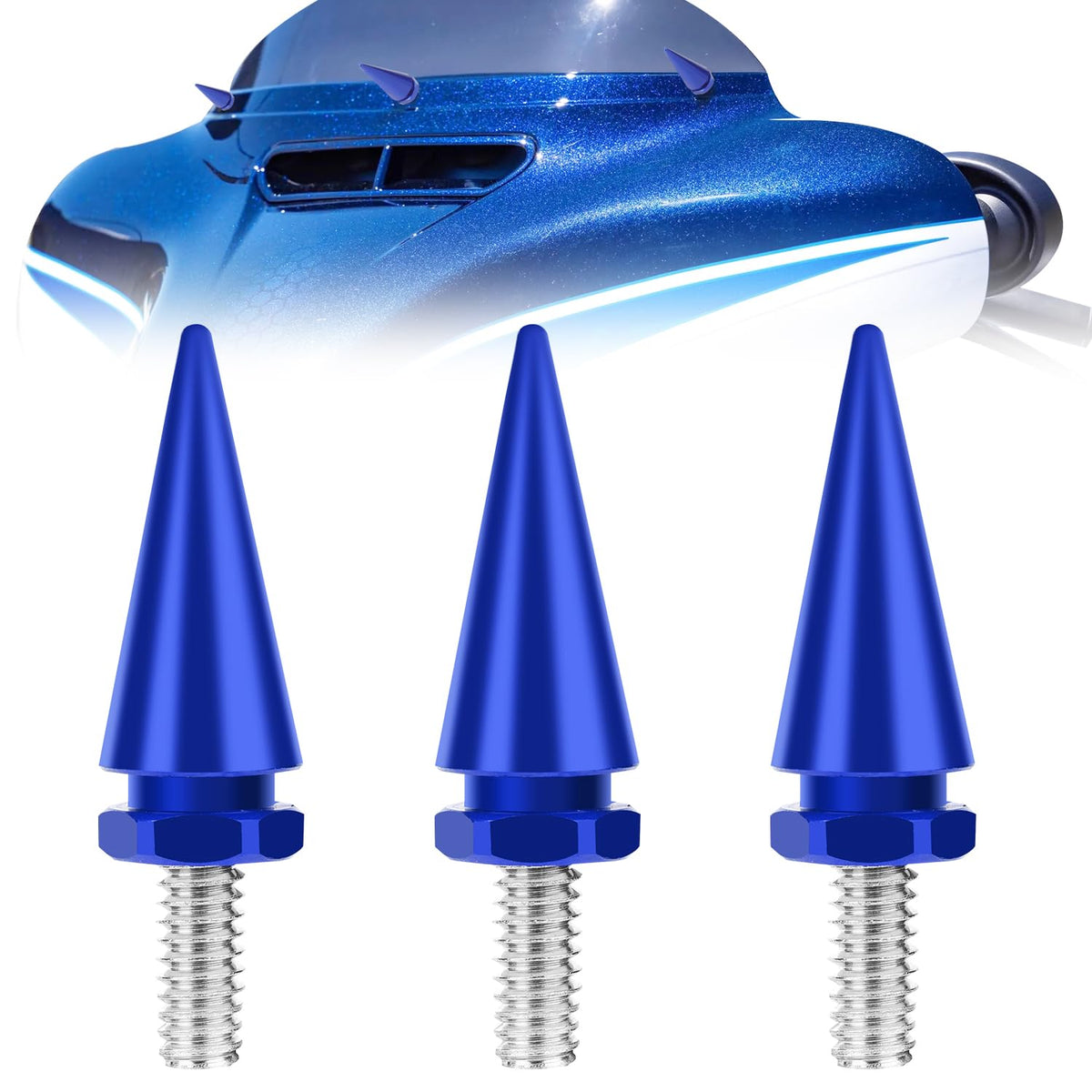 AILMOTO Windshield Bolts Blue, Fairing Screws Compatible for Compatible for Harley Davidson 1996-2013 Street Glide, Electra Glid