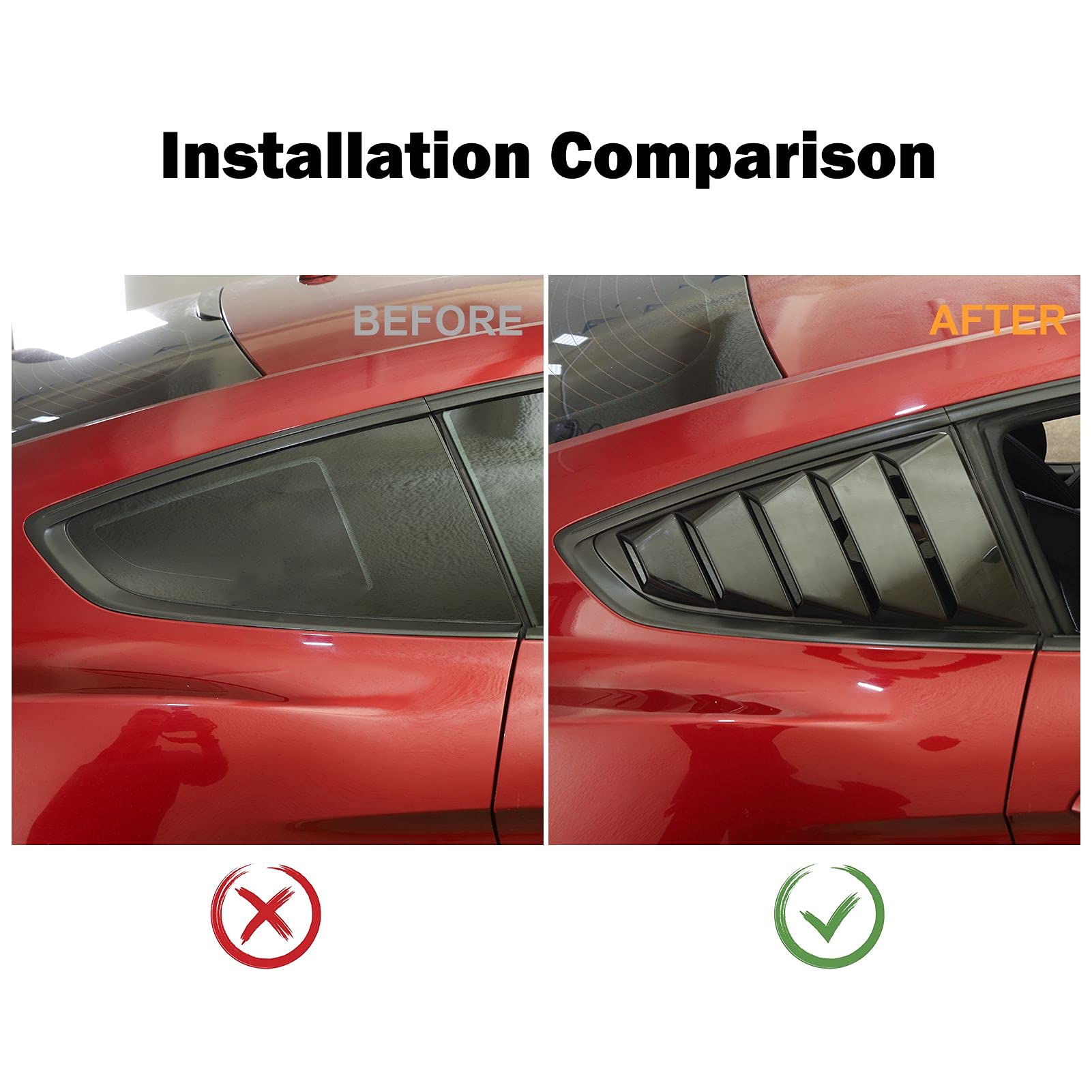 RT-TCZ Rear Quarter Side Window Scoop Louvers Sun Shade Cover Wind Vent Air Deflector Decoration Exterior Accessories for Ford M