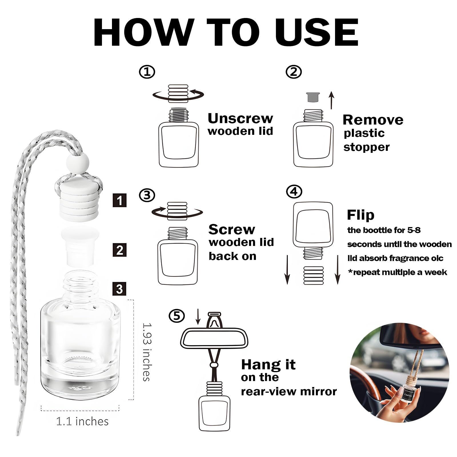 Burst Bird Car Air Freshener Hanging, Vanilla Cream Fragrance Oil Air Diffuser For Car, Long Lasting Car Air Fresheners, Made In