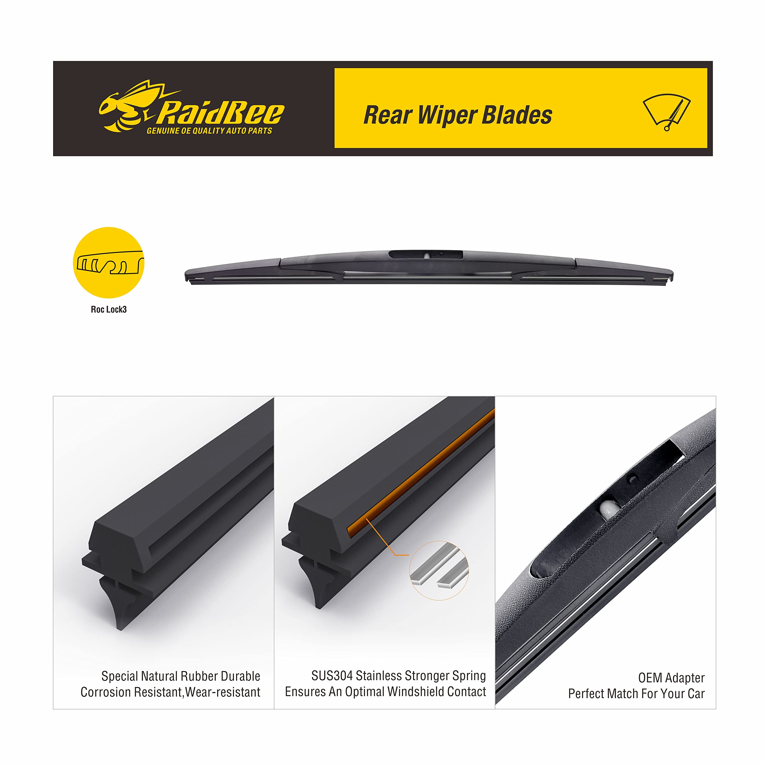 Raidbee Rear Wiper Blade, 16 Inch Rear Windshield Wiper Blades For Original Equipment Replacement, Compatible For Honda Odyssey