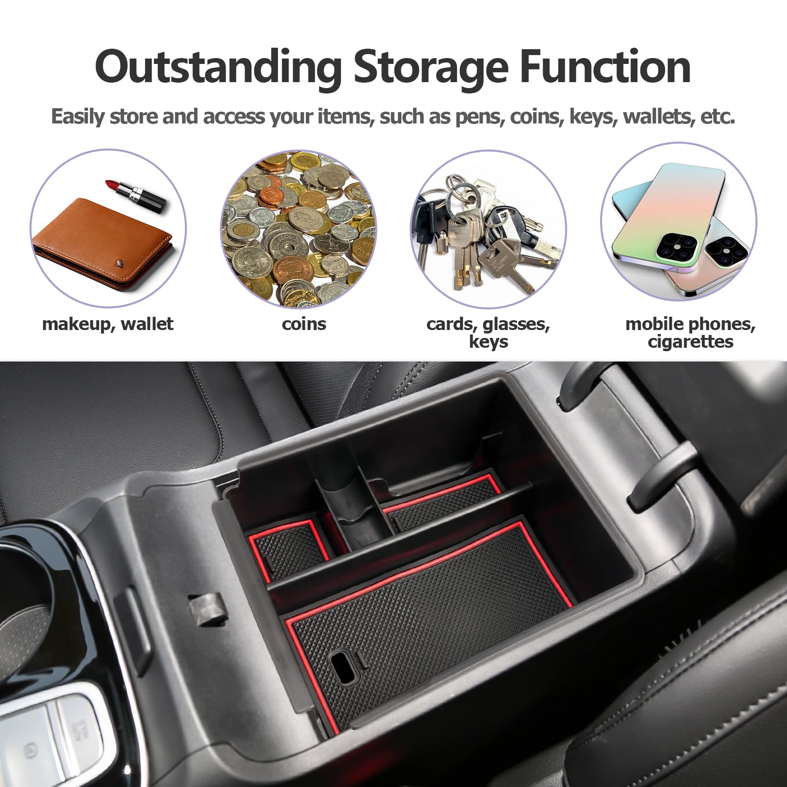 LUWU 2025 2024 Hynudai Tucson Center Console Organizer 2022-2025 Tucson NX4 Armrest Storage 2024 Tucson Console Organizer Tray T