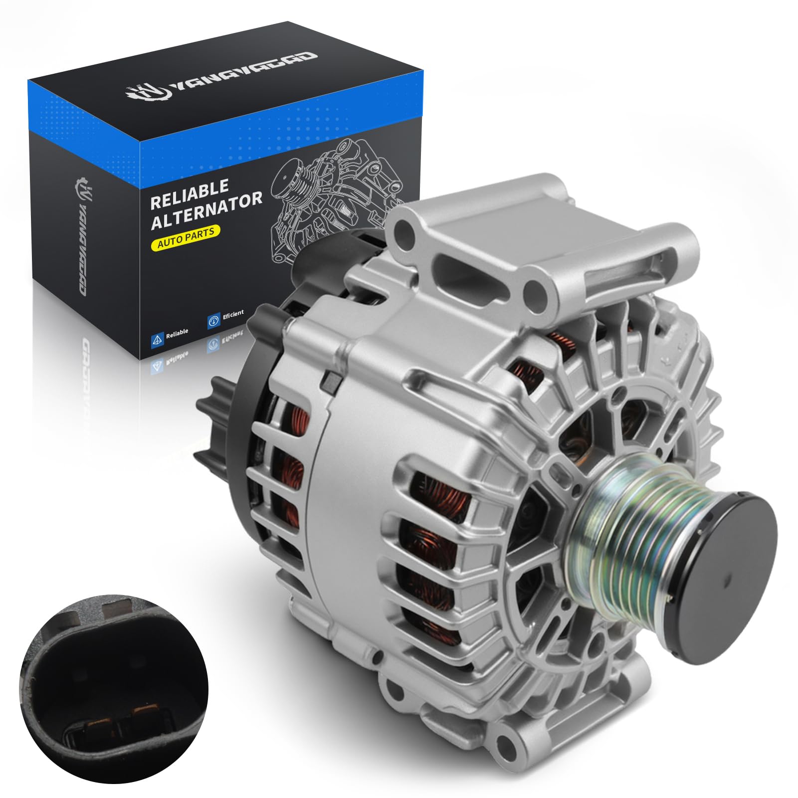 YINAVAGAD Alternator for Mercedes-Benz W204 C250 L4 1.8L 2012 2013 2014 2015, 12V 150A Clockwise 6-Groove Clutch Pulley, Replace