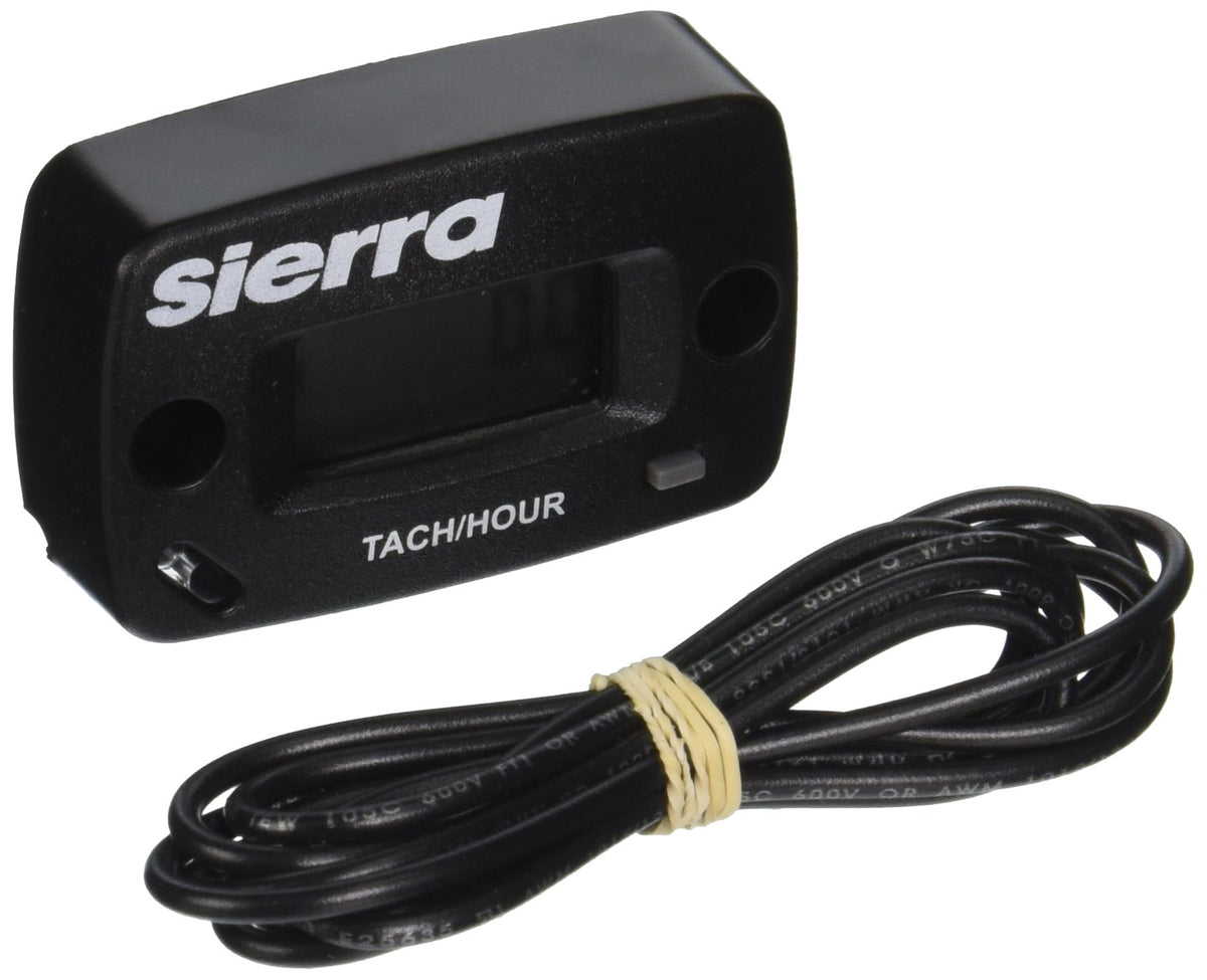 Sierra International 56969P Small Engine Tachometer/Hourmeter With Sensor Wire For 2/4 Stroke 2 Cylinders, 5'