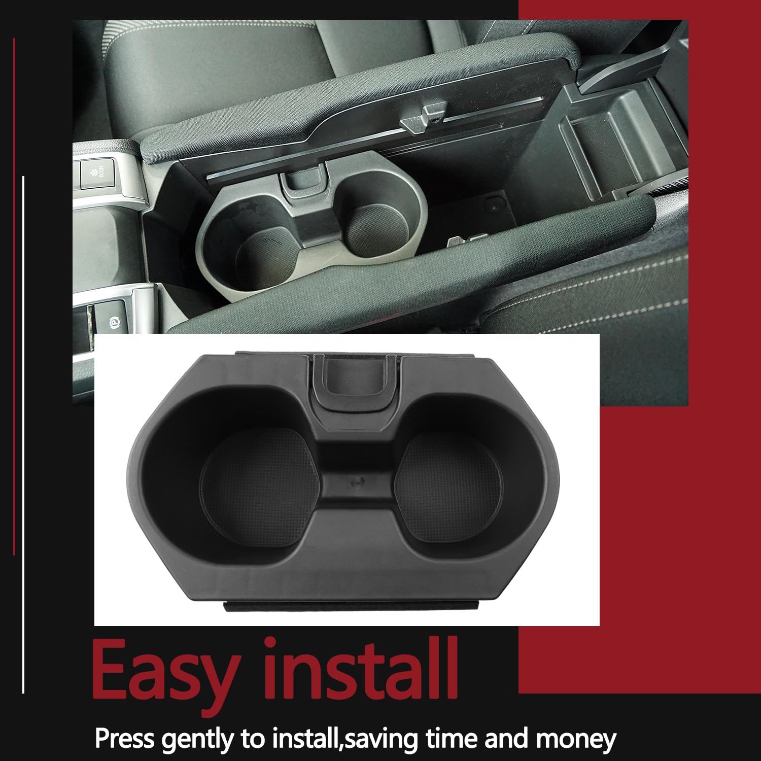 Cup Holder Insert Accessories for Honda Civic 2016-2021 Lx Ex Si Sport Hatchback Coupe Sedan Insight,Center Console Drink Bottle