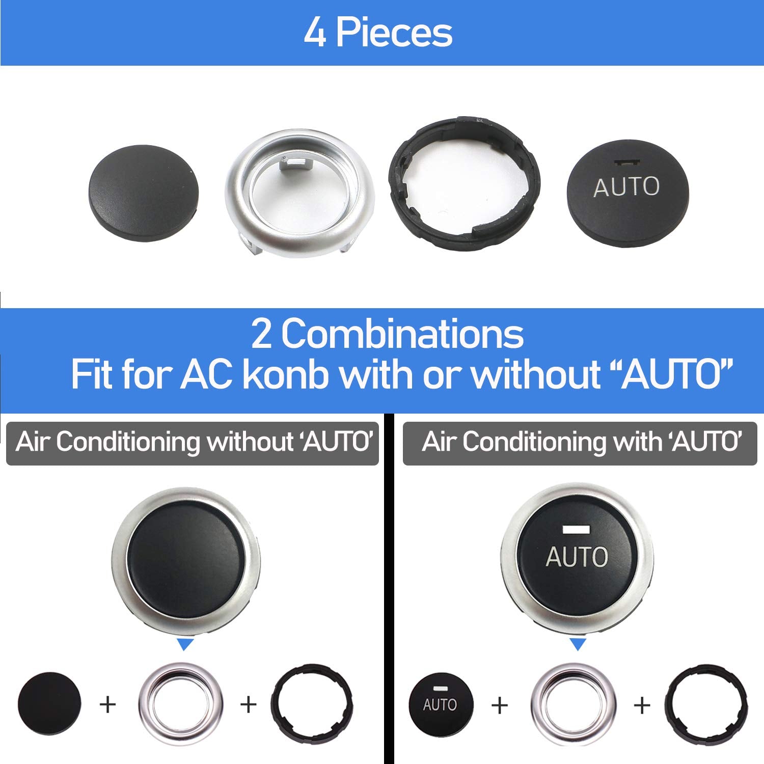 Jaronx For Bmw Air Conditioning Knob,Climate Control Knob Button Repair Kit Auto Temperature Adjustment Rotation Knob Switch For Bmw 5 Series F10 F11,6 Series F12 F13,7 Series F01 F02, X5 F15, X6 F16