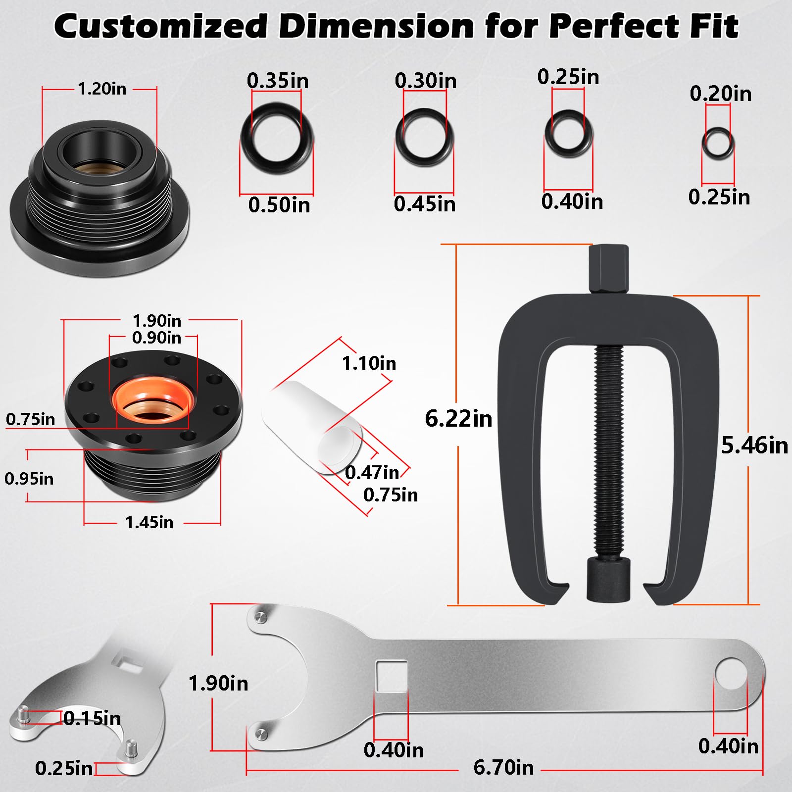 Bonbo For Seastar Hc5345 Front Mount Hydraulic Steering Cylinder Seals Kit With Pin Wrench Hs5157 & For All Seastar Steering Sup