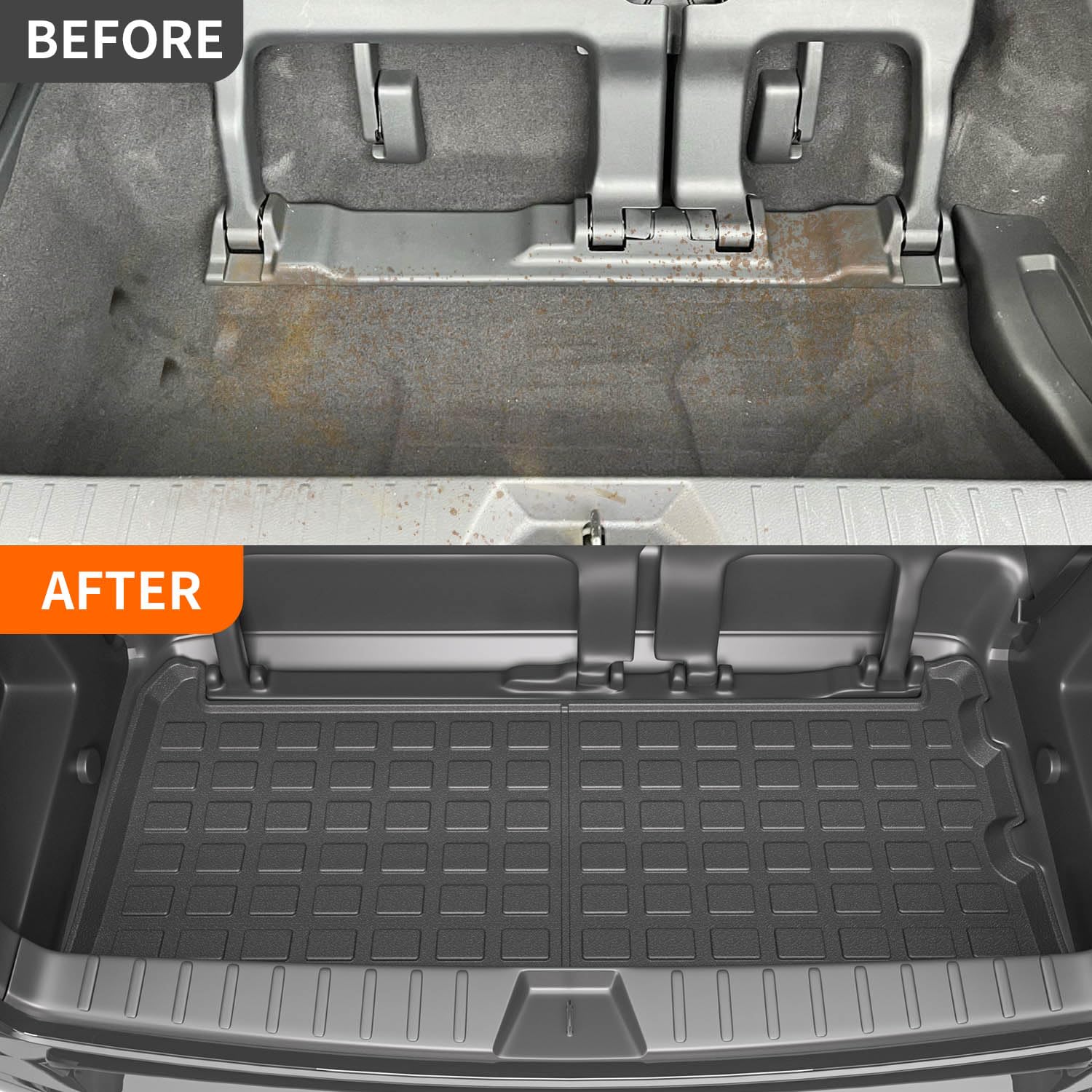 powoq Trunk Mat Compatible with 2021-2025 Toyota Sienna 3rd Row Cargo Liner TPE Rear Trunk Liner Mat Replacement for 2021 2022 2