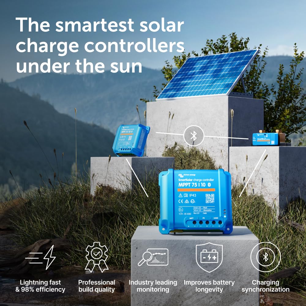 Victron Energy Smartsolar Mppt 75V 10 Amp 1224-Volt Solar Charge Controller (Bluetooth)