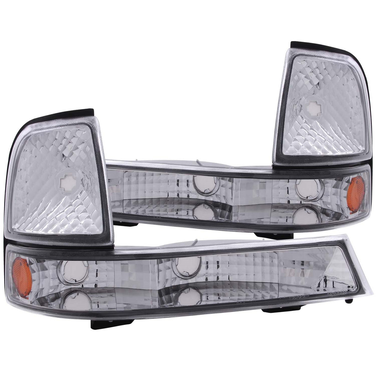 Anzo Usa 511003 Ford Ranger Chrome Euro W/Amber Reflector Parking Light Assembly - (Sold In Pairs)