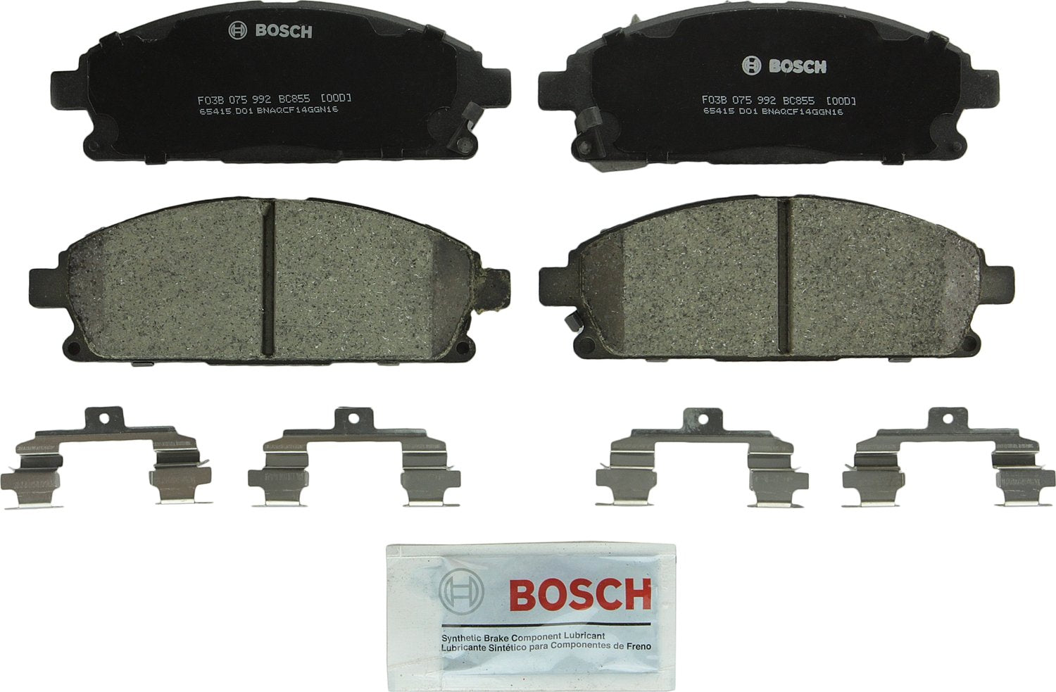 BOSCH BC855 QuietCast Premium Ceramic Disc Brake Pad Set - Compatible with Select Acura MDX; Infiniti Q45, QX4; Nissan Pathfinde