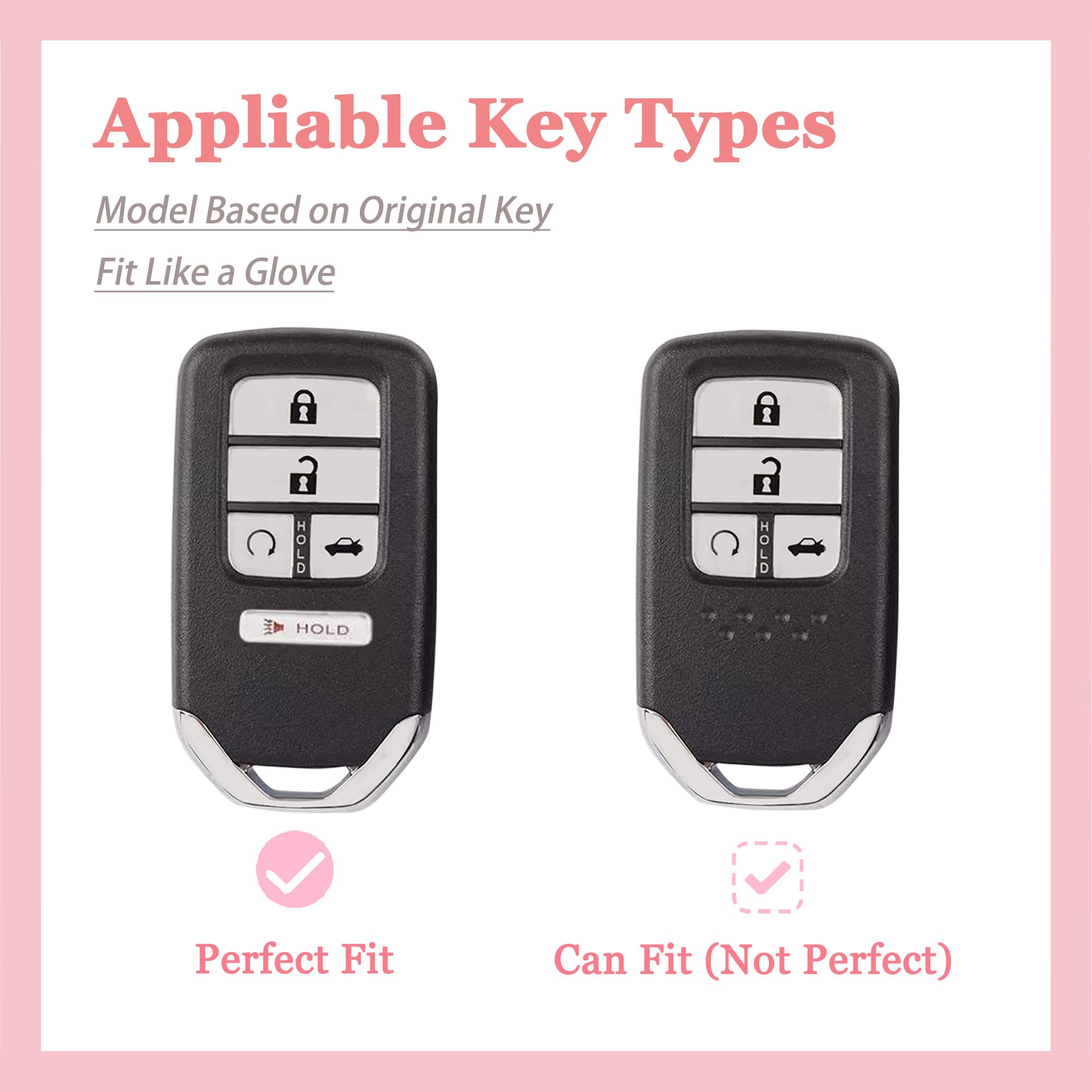 for Honda Key Fob Cover - Soft TPU Key Fob Case Shell Cover Holder for Honda Accord Civic CRV Pilot Odyssey Smart Key Keyless Re