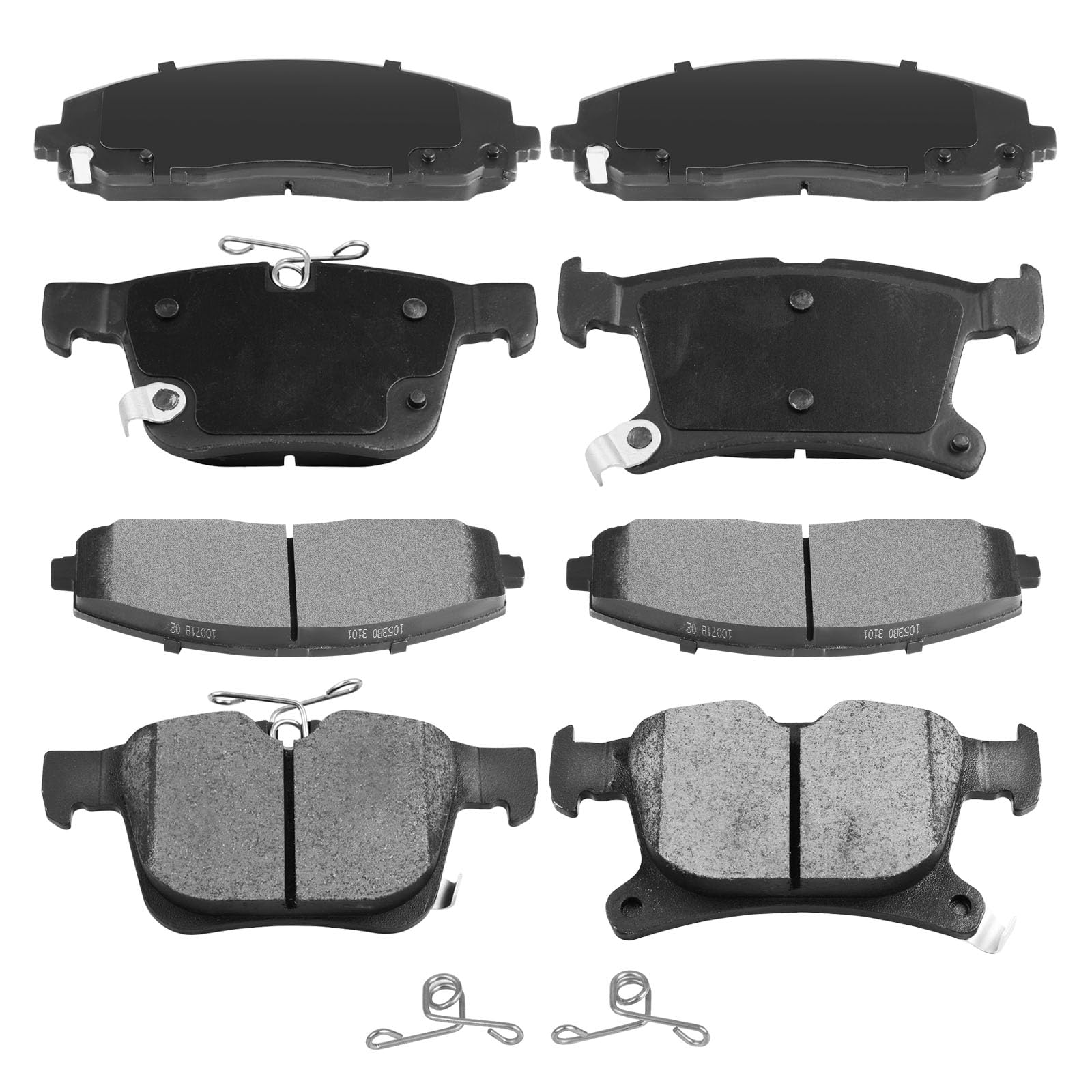 Automuto 8Pcs Front & Rear Ceramic/Semi-Metallic Disc Brake Pads Set D1589 D1901 For Chrysler Pacifica 2017-2023,For Chrysler Vo
