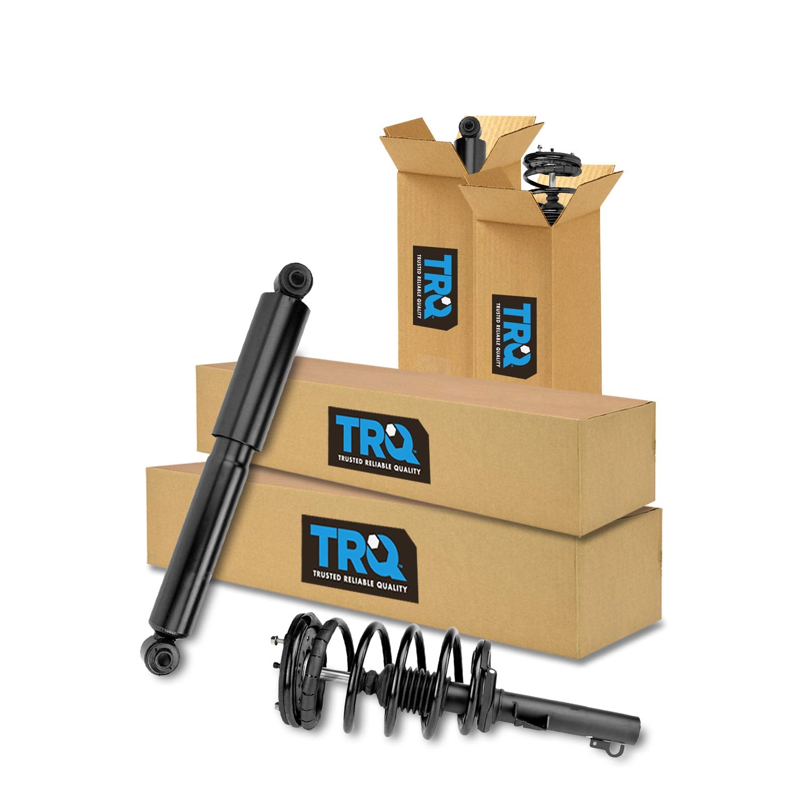 Trq Front And Rear Complete Strut Assembly & Shock Absorber Kit Complete Strut & Coil Spring Assembly Compatible With 1995-2003 