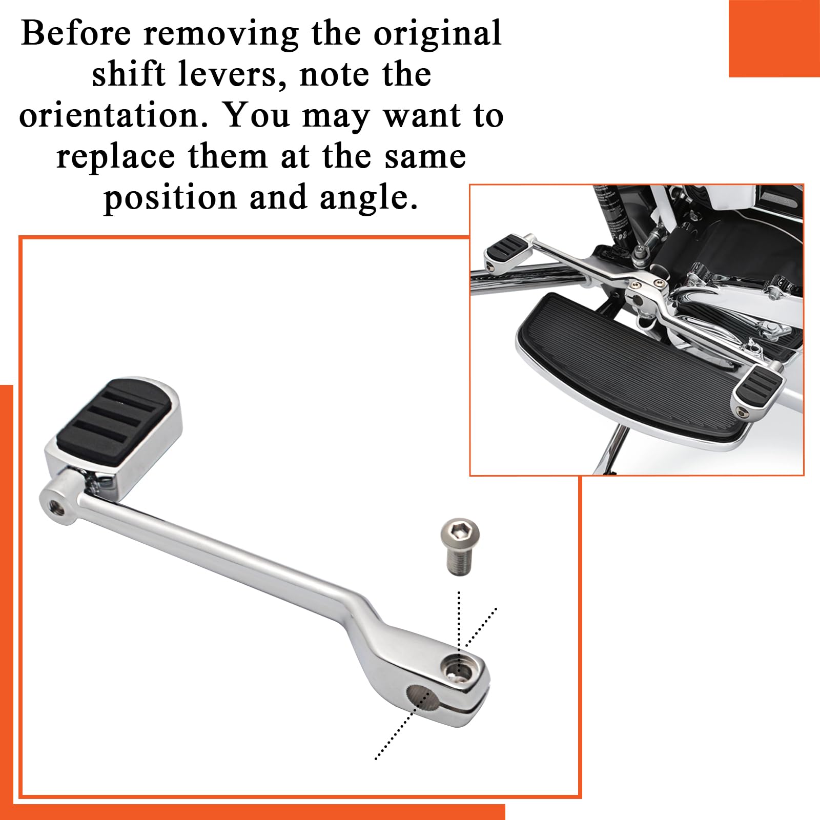 FOVPLUE Heel Shifter Lever w/Shift peg, Rear Shifter Peg for Harley 1986-2017 FL Softail, 1988-Later Touring CVO Road Glide Stre