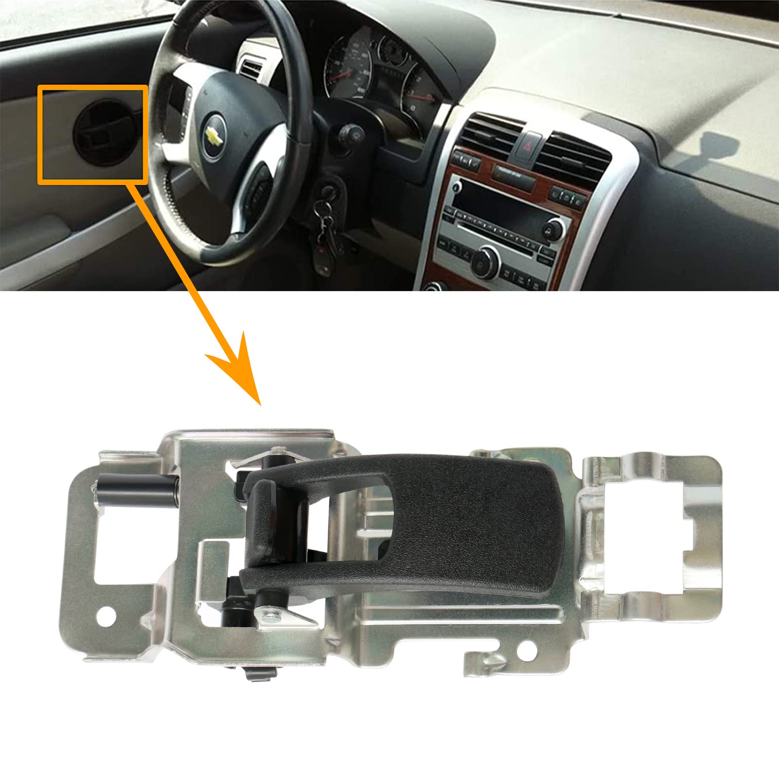 Interior Door Handle, Compatible with 2005 2006 2007 2008 2009 Chevy Equinox | 06 07 08 09 Pontiac Torrent, Front / Rear Inside