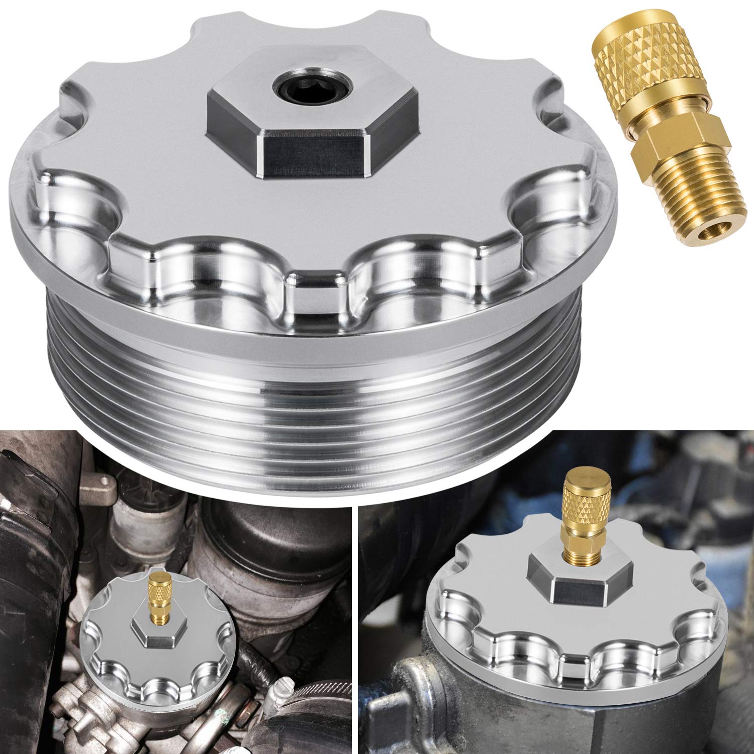 Fuel Filter Cap For Ford 6.0L Powerstroke Diesel 2003-2007 F250 F350 F450 F550 F650 F750 Excursion E150 E250 E350 E450 With Fuel