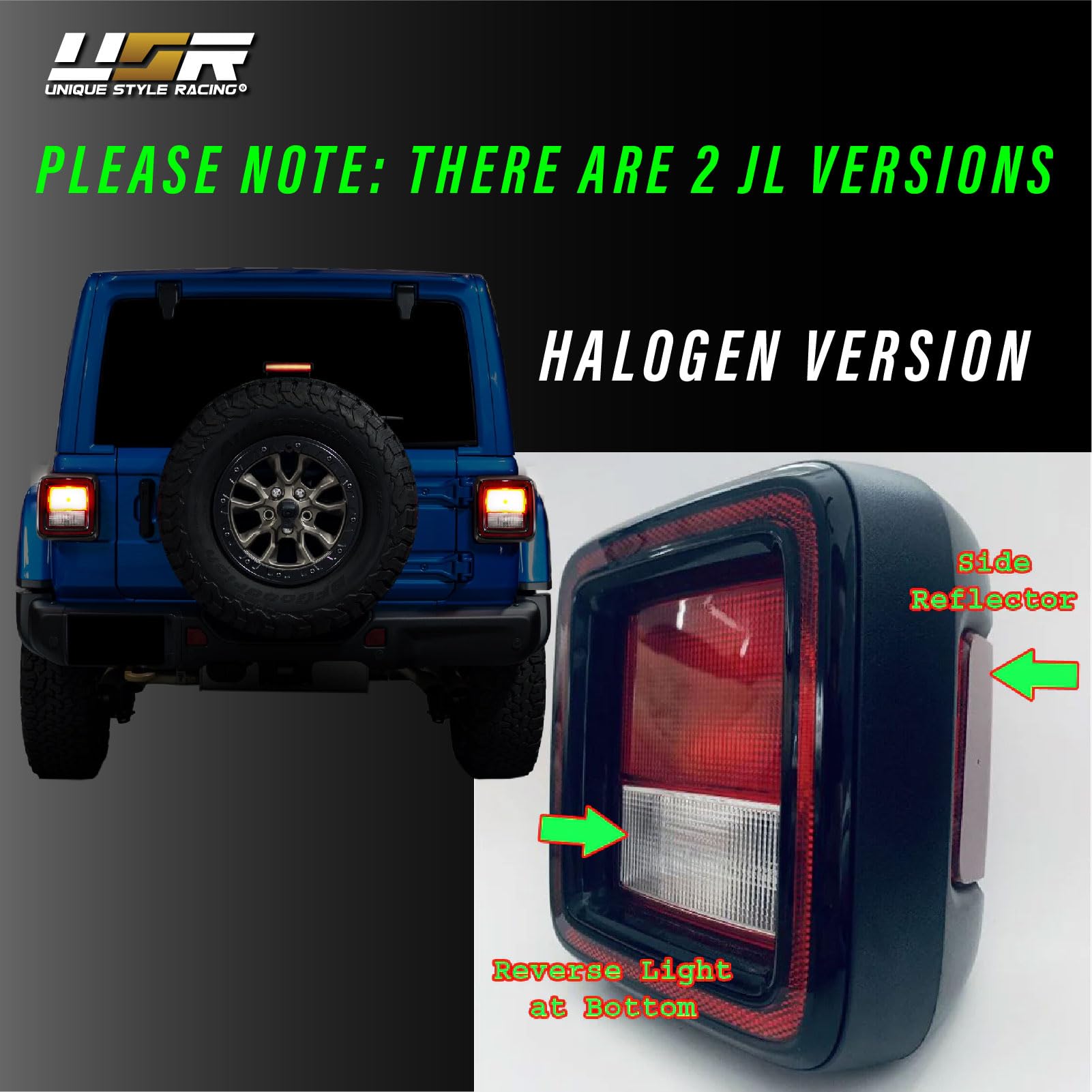 Usr 2018+ Jl Wrangler Spare Tire 3Rd Third Brake Switchback Red/White Led Halo Wheel Light Compatible With 2018-2024 Jeep Wrangl