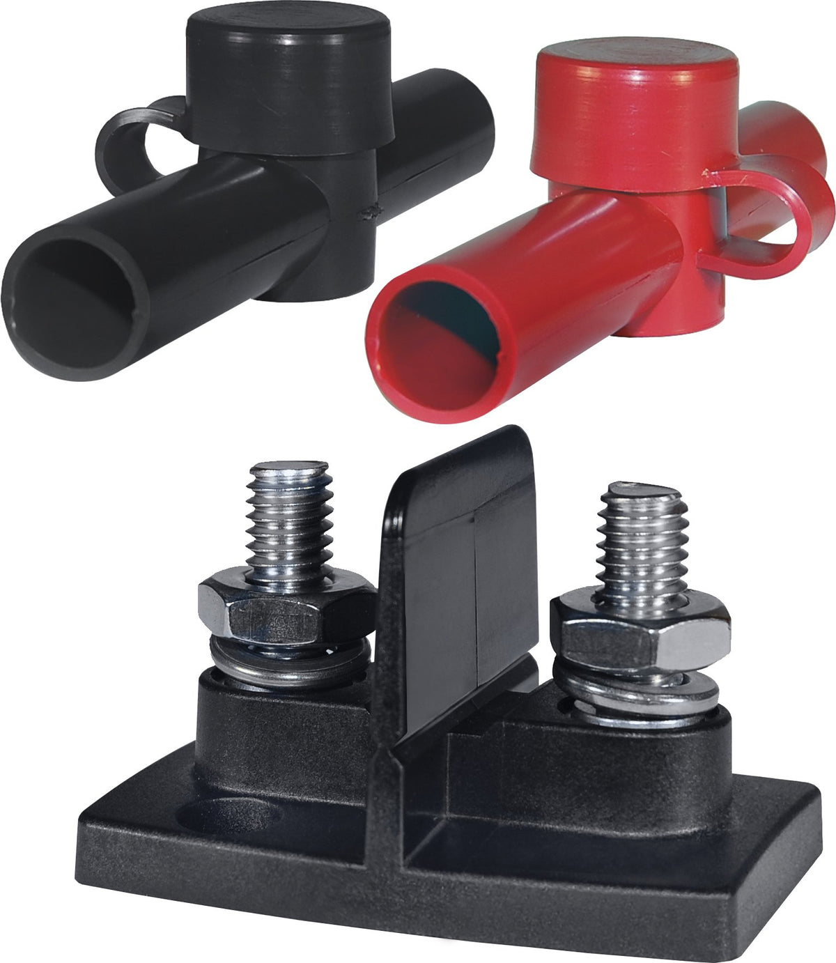 Blue Sea Systems 2017 POWERPOST Dual Connector 3/8',Black/Red