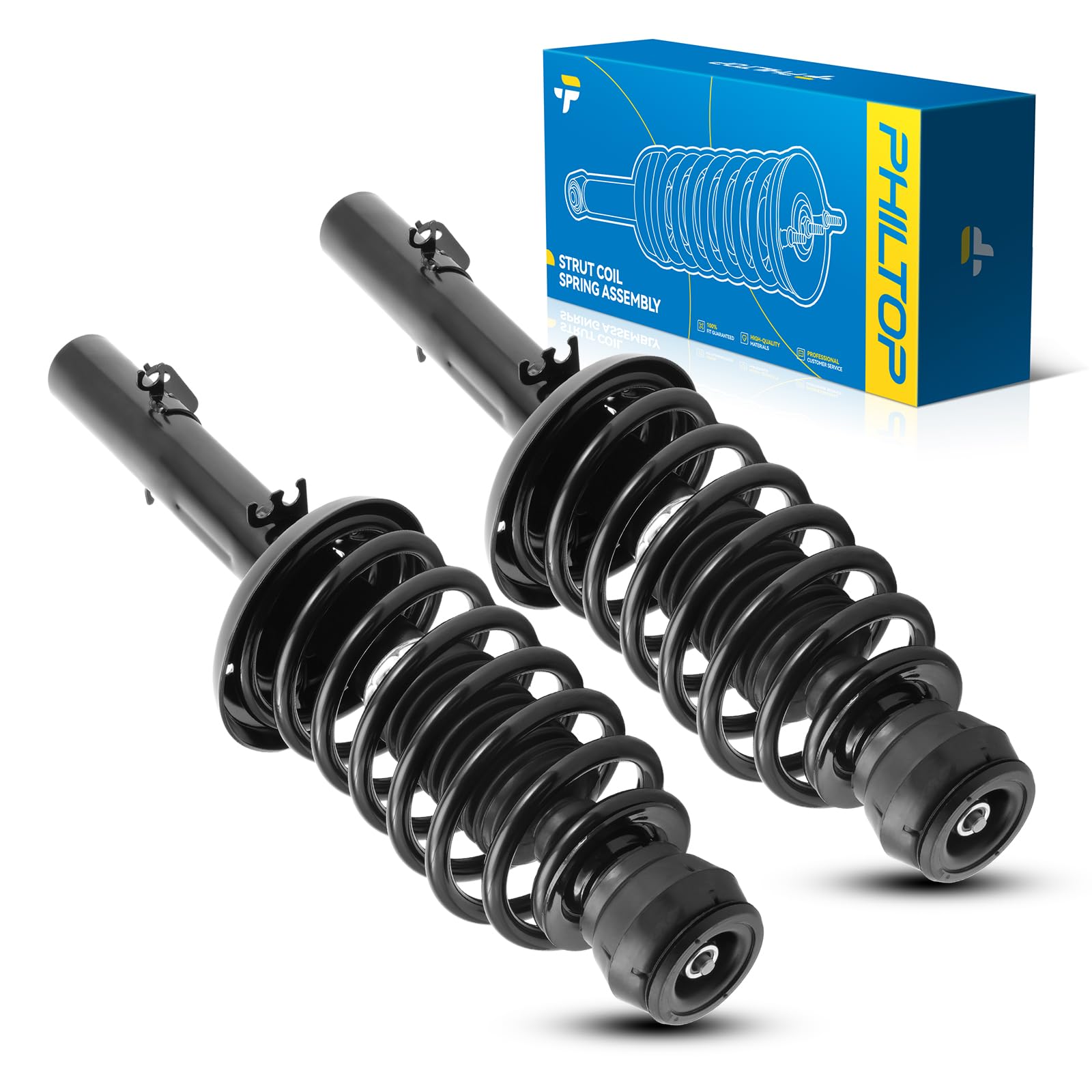 Philtop Front Struts For Jetta 1999-2005, Beetle 1998-2006, Golf 1999-2006, 171525 Struts With Coil Spring Assemblies, 2 Pcs Sho