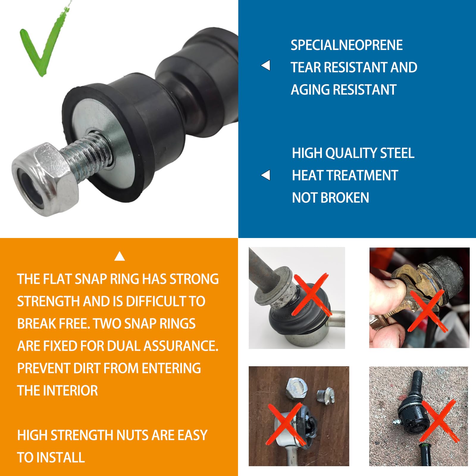 Xcpmc Front Sway Stabilizer Bar End Link 2 Pcs Left & Right|Replacement For 1994-2002 Ram 2500 & 3500 1995-2010 Explorer B2300 B