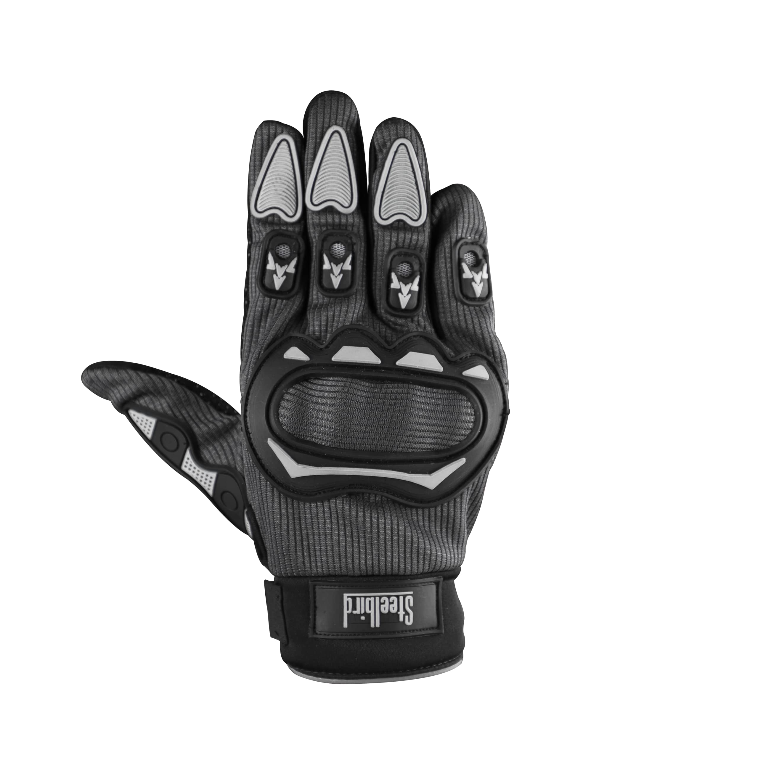 Steelbird Polyester Full Finger Motorsports Bike Riding Gloves With Touch Screen Sensitivity At Thumb And Index Finger, Protecti