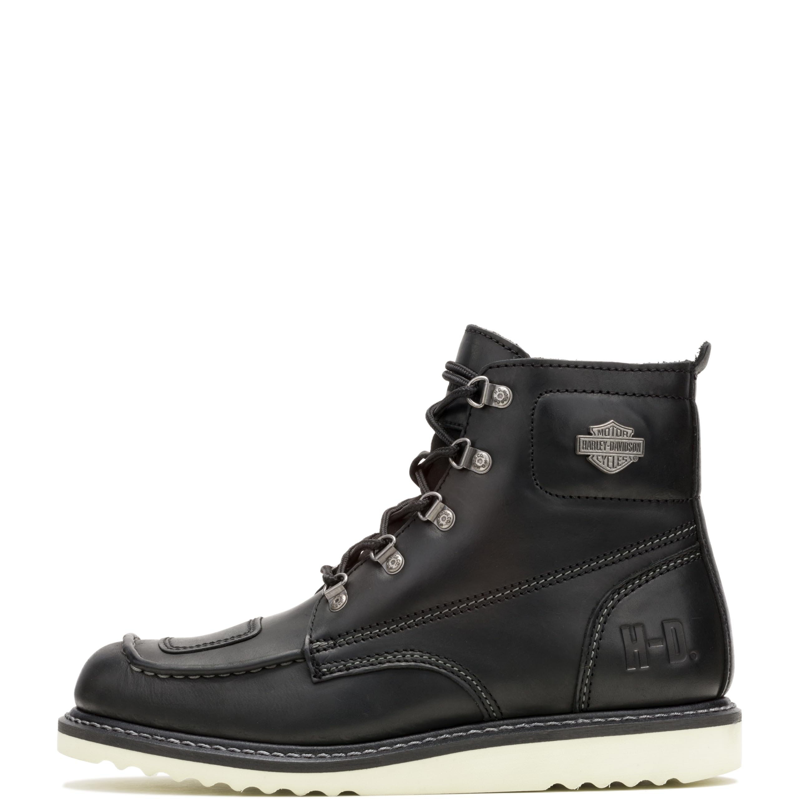 Harley-Davidson Men's Hagerman Leather Motorcycle Wedge Boot, Size 12, Black, Model D93469
