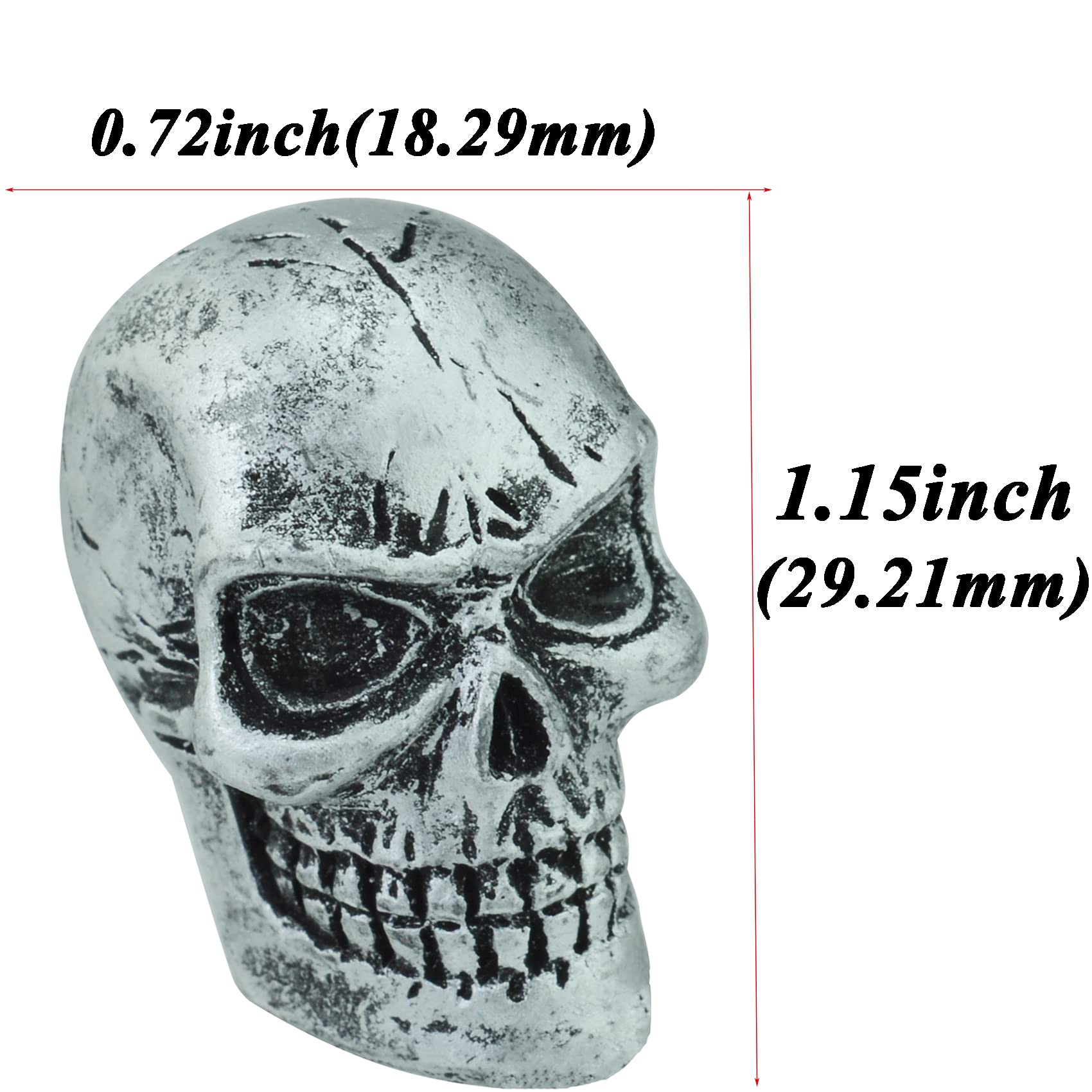 Abfer Skull Tire Wheel Air Cap Valve Stem Covers Car Decorative Accessories Fit Most Vehicle Truck Motorcycles Bikes (Silver)