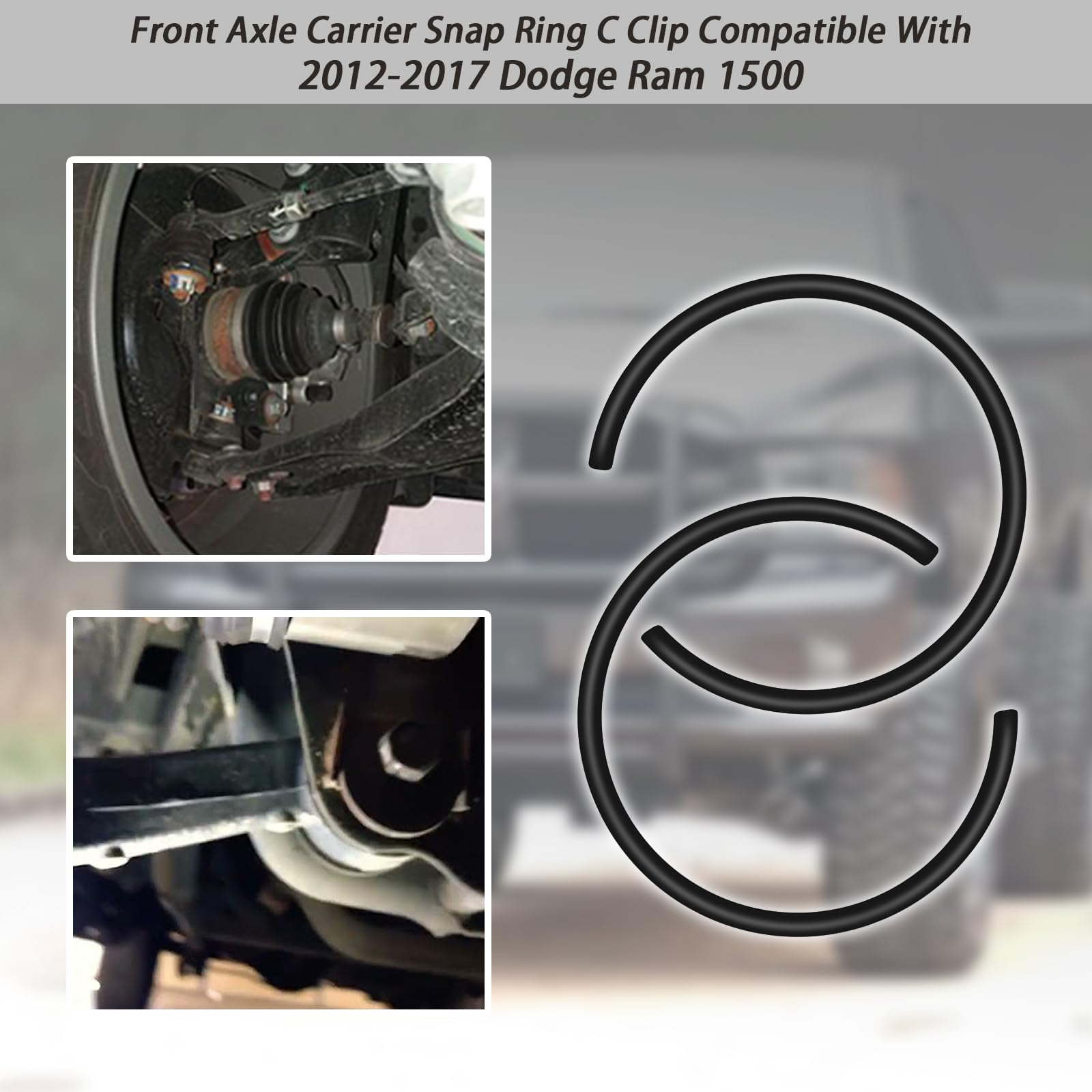 HQPARRTS Front Axle Carrier Snap Ring C-Clip Compatible with 2012 2013 2014 2015 2016 2017 Dodge Ram 1500 (Replace #68146592AA)