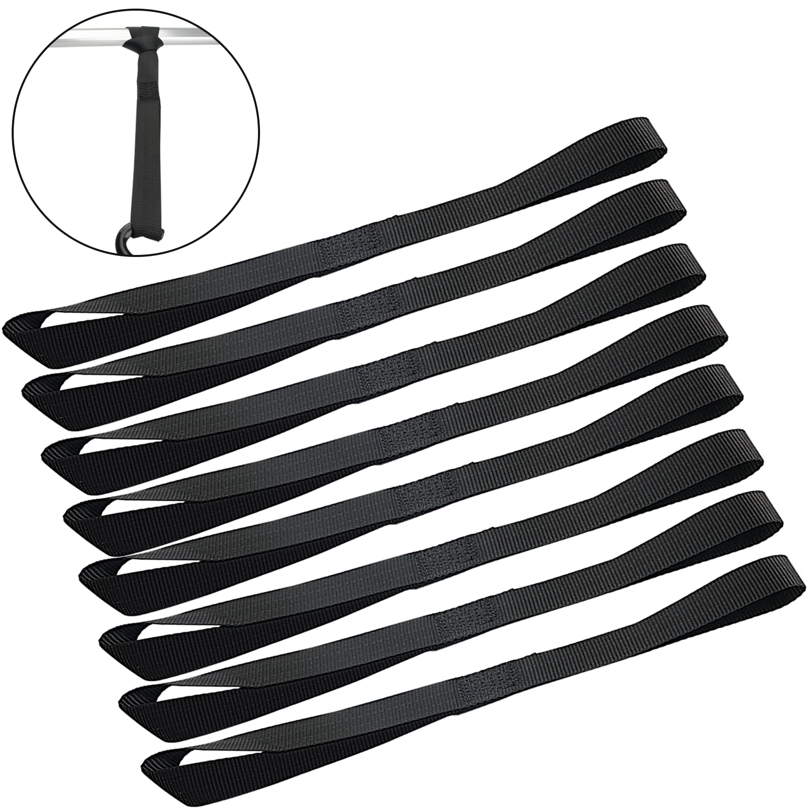 XSTRAP STANDARD Soft Loop Tie-Down Straps 8PK 1-1/16 x 18 inches - 3600LB Breaking Strength, Loops for Securing Trailering of Bi